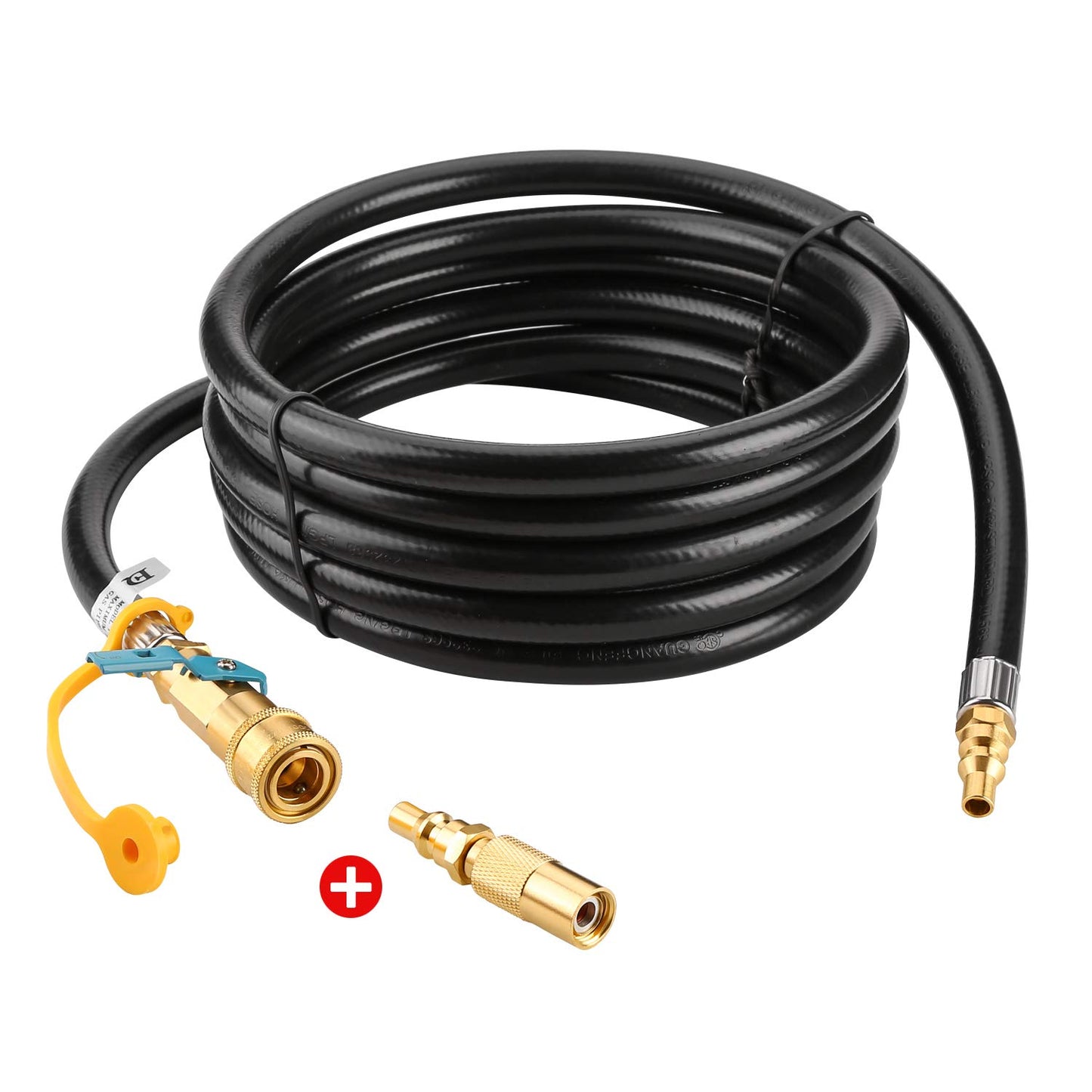 WADEO 12FT Low Pressure RV Propane Hose with Quick Connect Fitting - 1/4" Female Flare to RV Quick Connect - Compatible with Blackstone 17 & 22 inch Tabletop Grills, Camp Stoves, Fire Pits