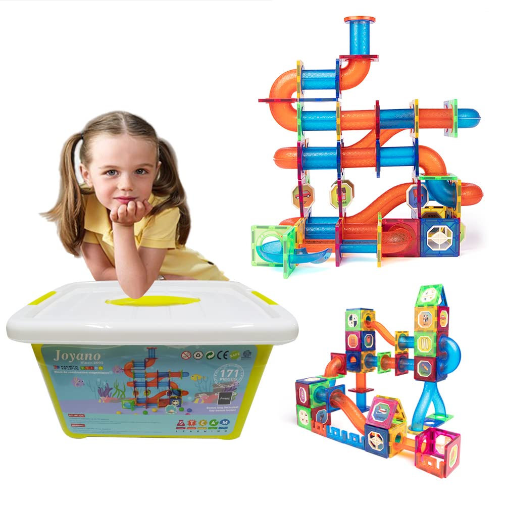 Joyano 171 Pcs Marble Run Premium Big Block Set, Construction Building Blocks Toys, STEAM Educational Building Block Track Toy