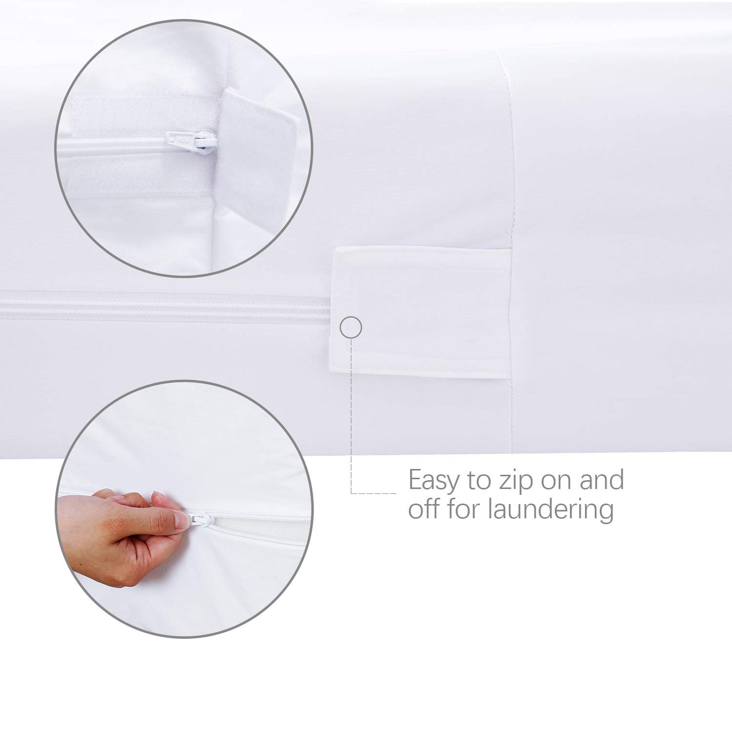 Biloban Zippered Mattress Encasement Full/Double, 100% Waterproof Mattress Protector, Premium Hypoallergenic Full Six-Sided Mattress Cover Fits 8-10 Inches Deep(54" x 75"), Breathable and Absorbent