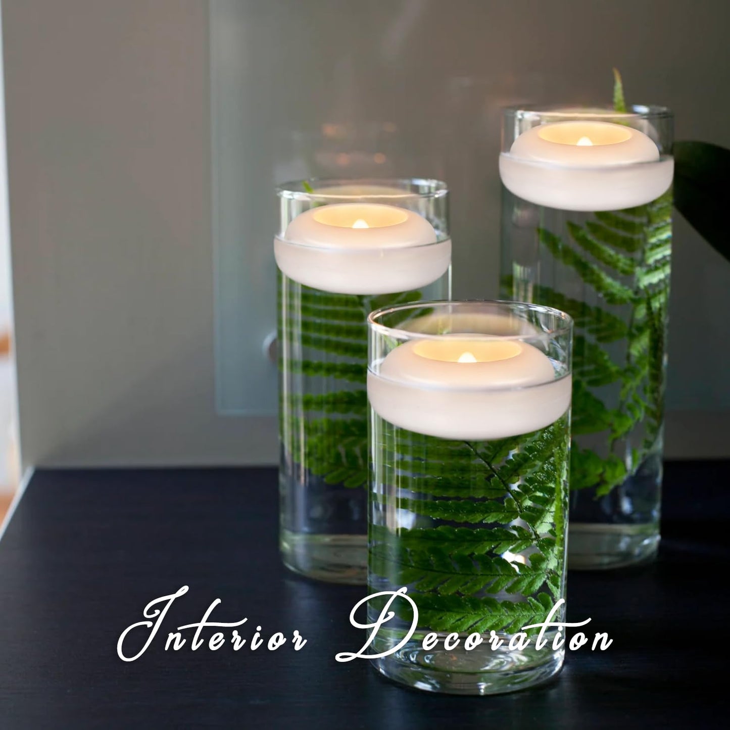 24 Pack 3”Floating Candles Water-Activated Flameless LED Candle, 120 Hour White Battery Operate Waterproof Tealights for Cylinder Vases, Centerpieces at Wedding, Party, Pool,Romantic,Christmas Gift.