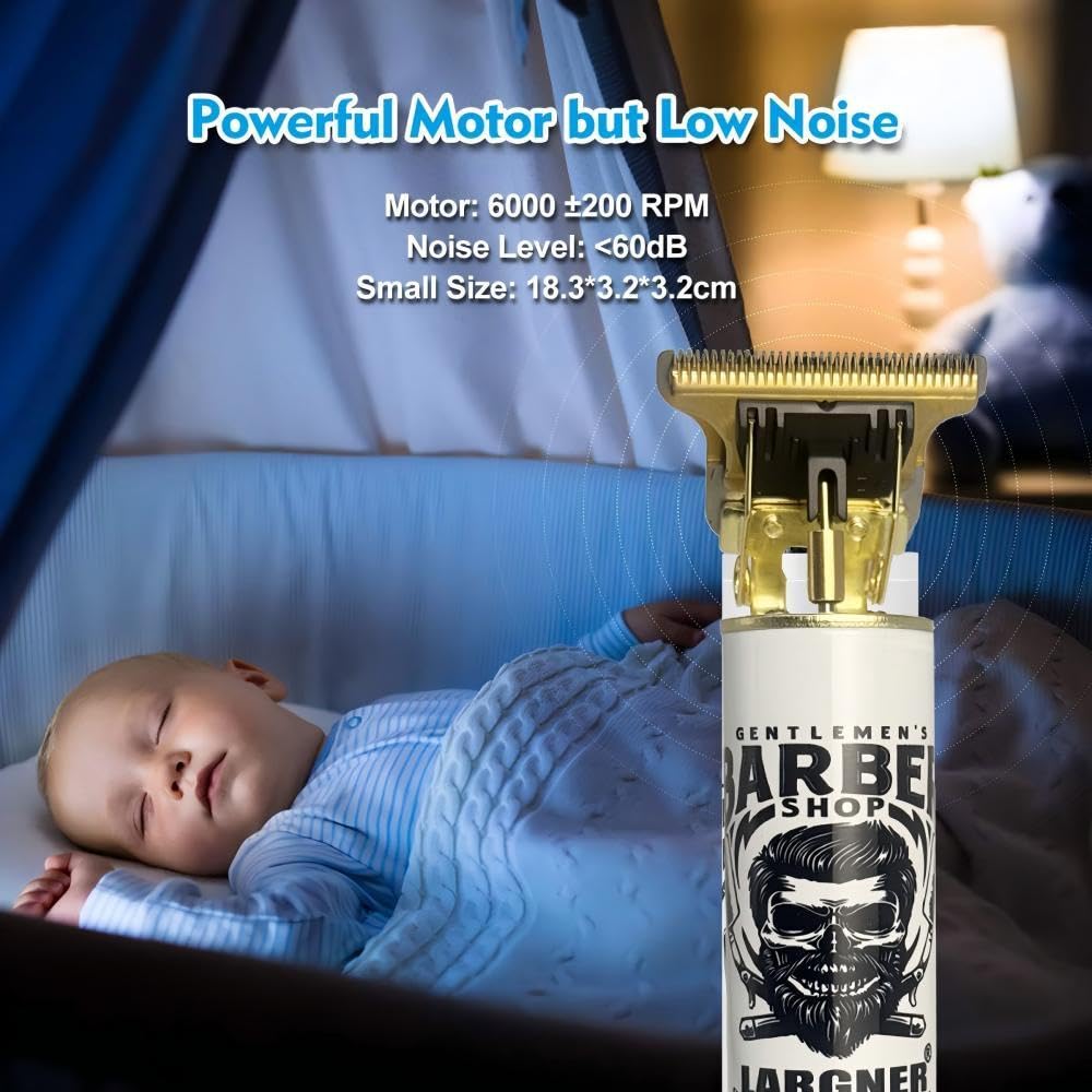 Professional Barber Shaver Set, Hair Clippers for Men, Cordless Beard Trimmer & Electric Razor Shavers for Men, Rechargeable Set Barber Hair Cutting Kit Men's Grooming Kit (White Set 2)