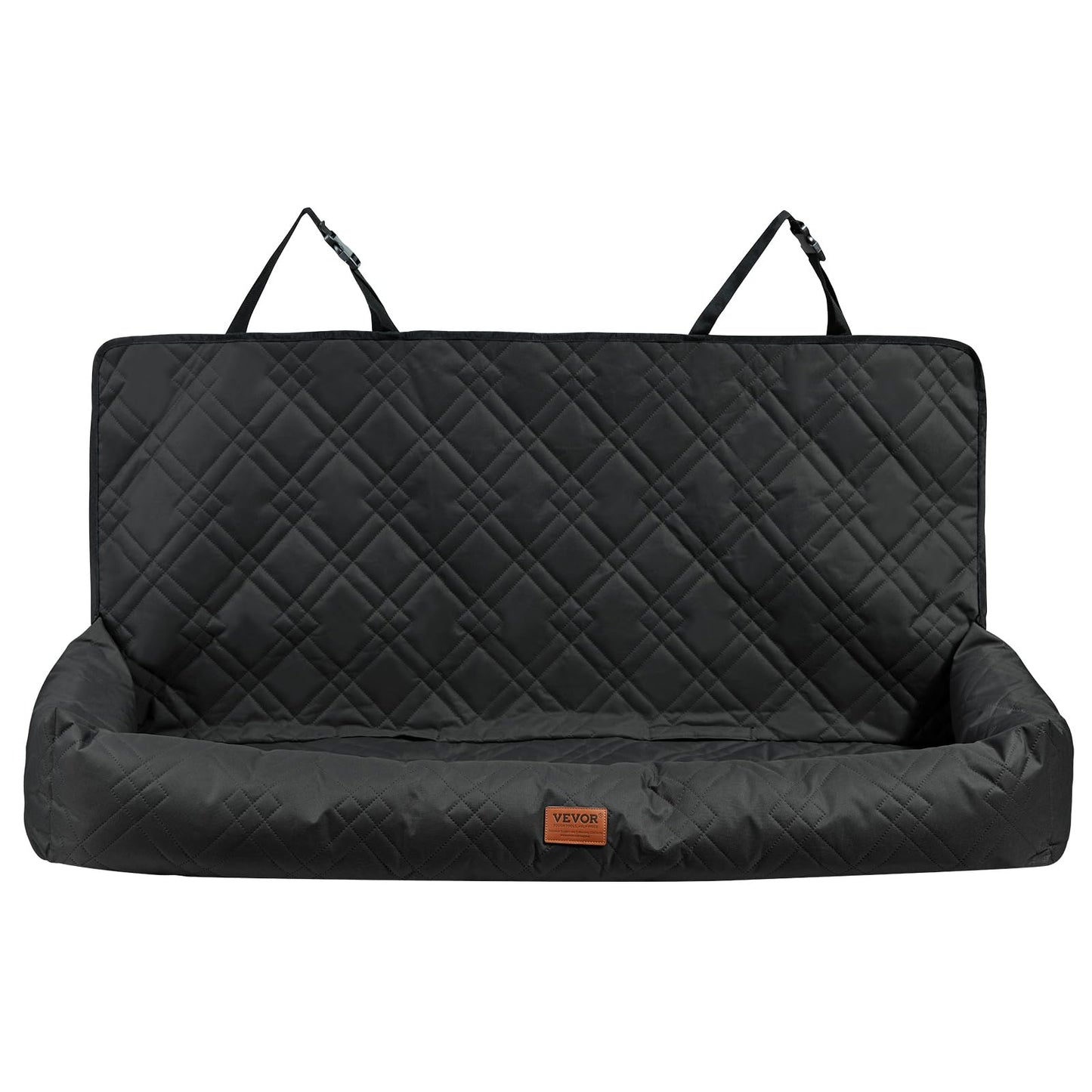 VEVOR Dog Car Seat, Waterproof Dog Booster Seat for Car, Pet Seat with Clip-On Safety Leash for Vehicle, PP Cotton Filling, Bed for Medium & Large Pet up to 100 lbs, Black