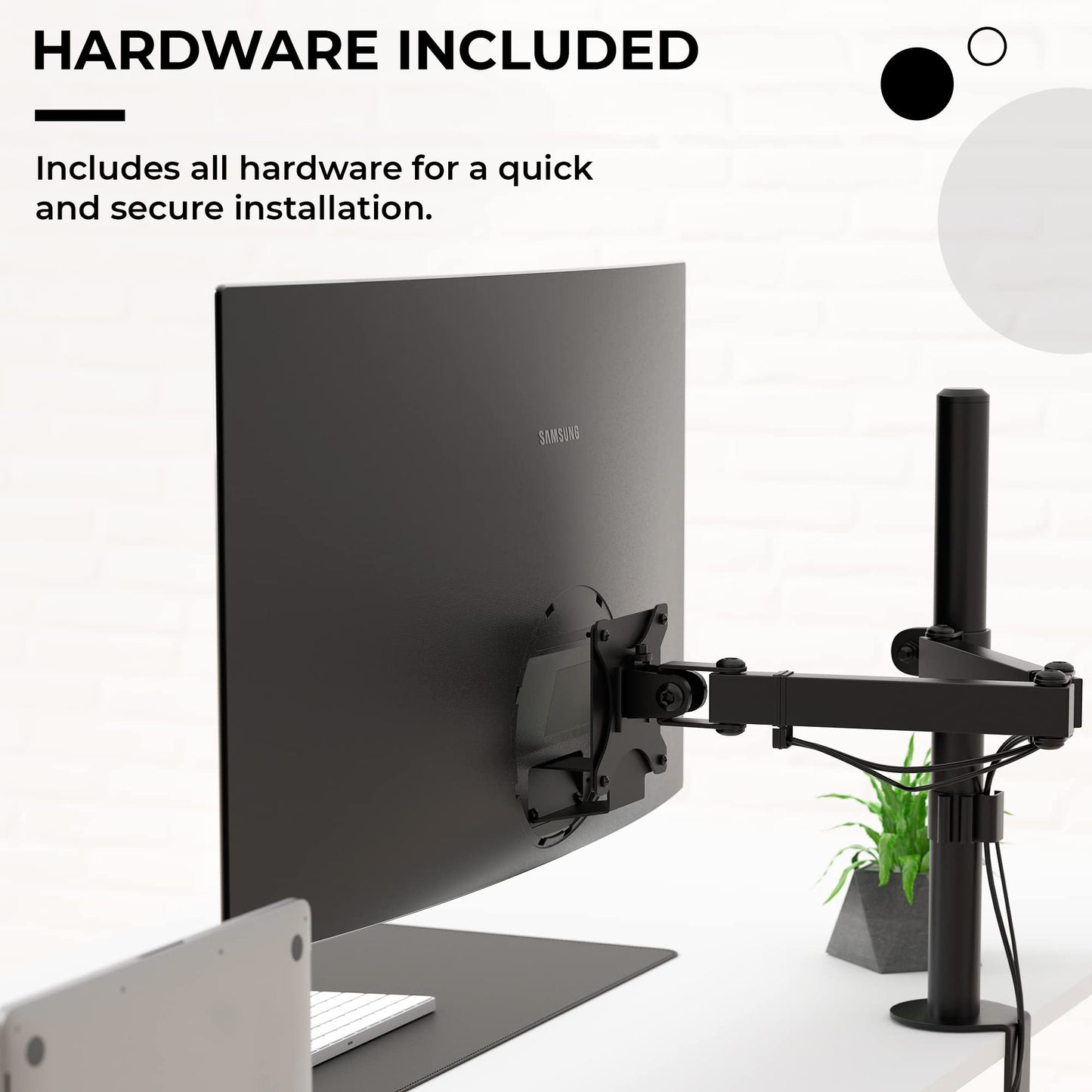 HumanCentric VESA Mount Adapter Compatible with Samsung Curved Monitors U32R590, U32R590C, U32R592, and U32R591, Adapter Bracket for VESA Stand, Arm or Desk Mount with 75x75 or 100x100mm Pattern