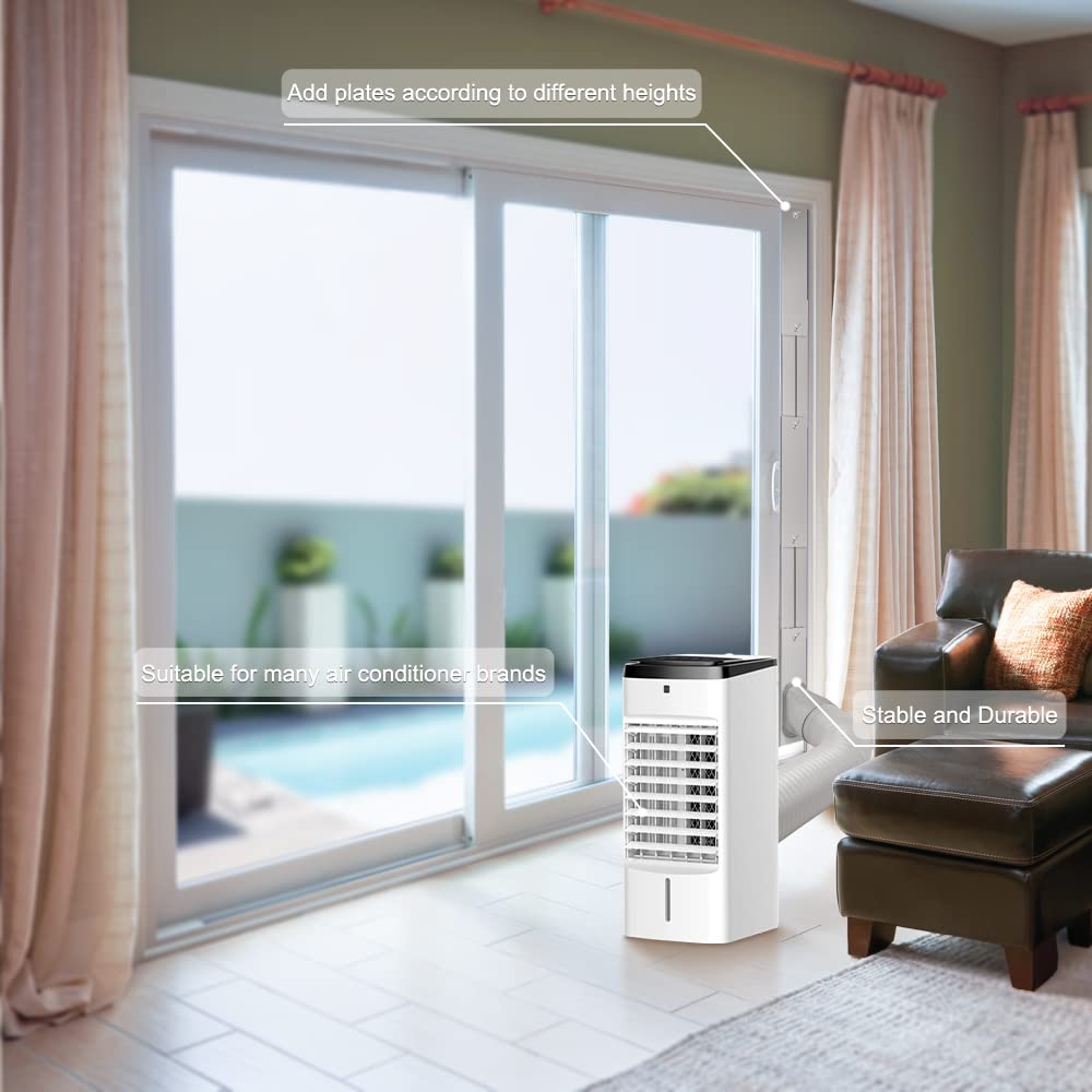 Kxuhivc Portable Air Conditioner Windows Vent Kit, Adjustable Window Seal with 5.9 Inch Diameter, 78.8 Inch Length Exhaust Hose for A/C Unit Universal for Sliding Glass Doors