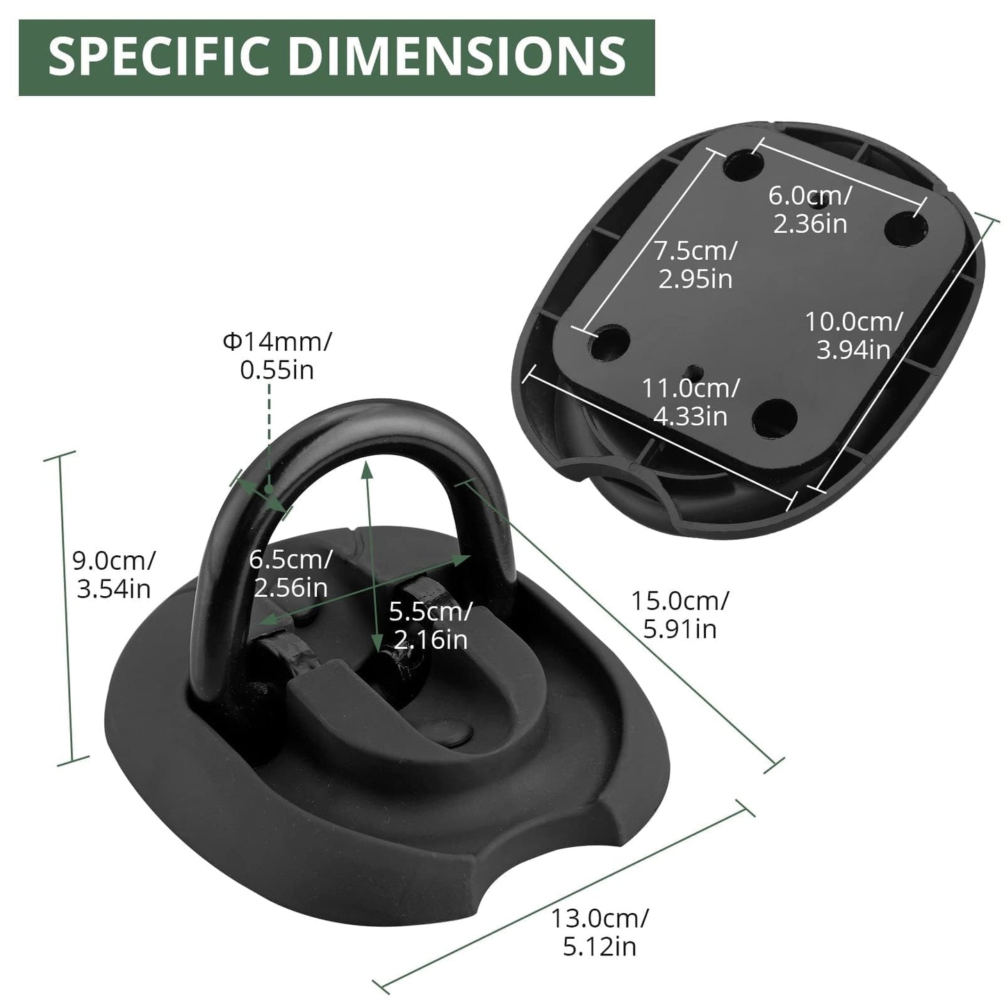 EYPINS Security Ground Anchor, Heavy Duty Alloy Steel Anti-Theft Floor Wall Anchor Lock for Motorcycle, Bicycle, Scooter, Chain Lock,Outdoor Indoor Concrete Brick Surfaces Installed