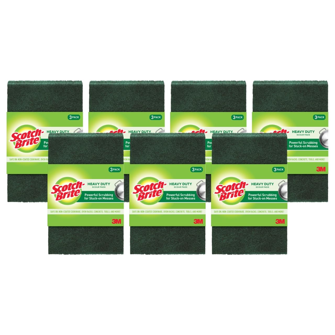 Scotch-Brite Heavy Duty Scour Pads, 21, Green