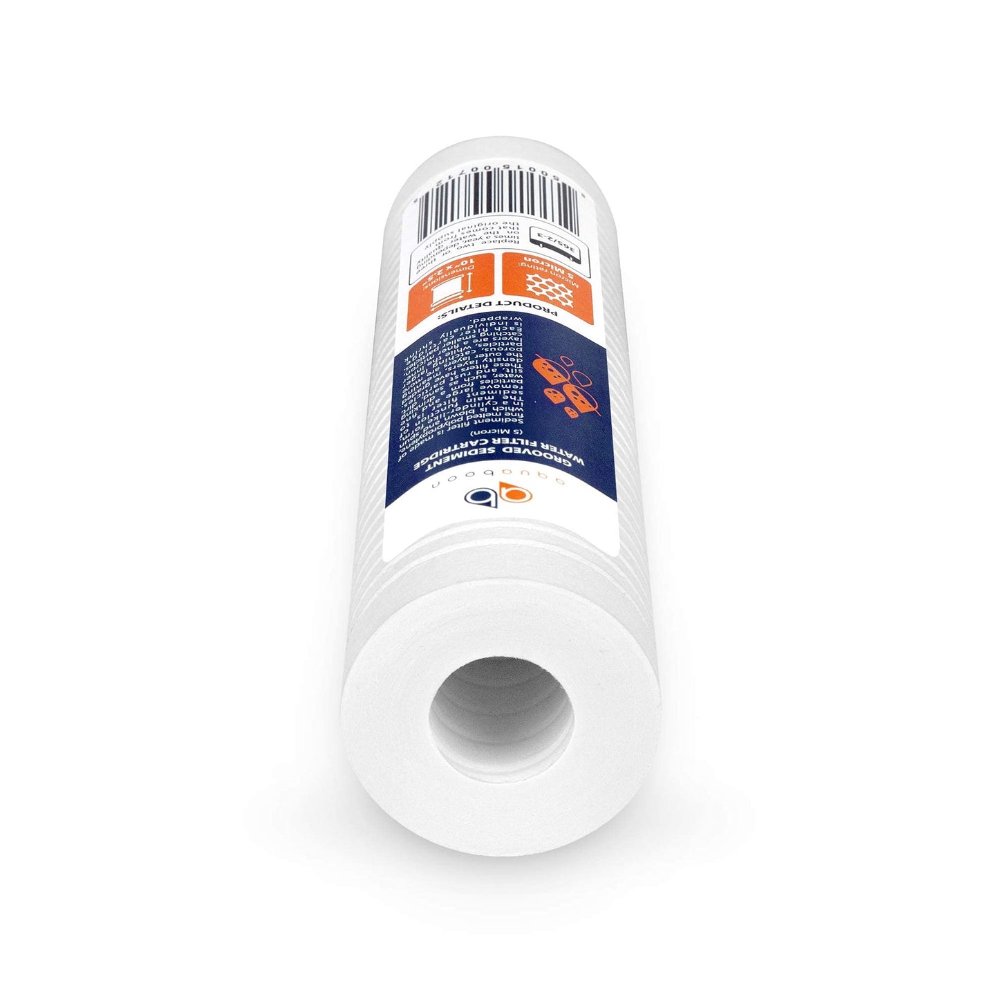 Aquaboon Whole House 5 Micron 10 x 2.5 PP Grooved Sediment Water Filter Cartridge Replacement Compatible with AP110, WHKF-GD05, CFS110, P5, 6-Pack