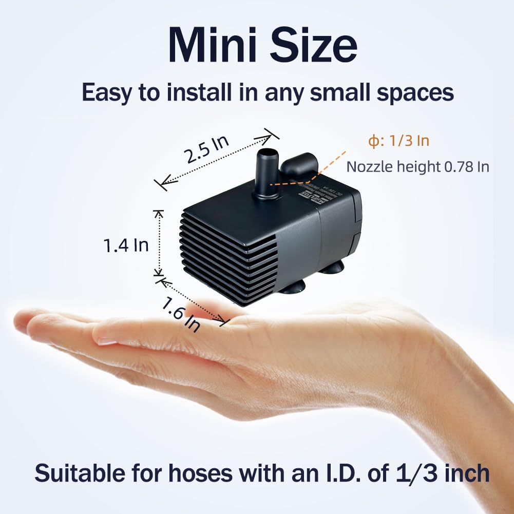 Automatic Small Sump Pump with Water Sensor, 8 FT Lift 70 GPH 115V/230V Mini Condensate Pump with Float Switch, Water Removal for Dehumidifier, Air Conditioner, Ice Maker, Basement, Auto On Off