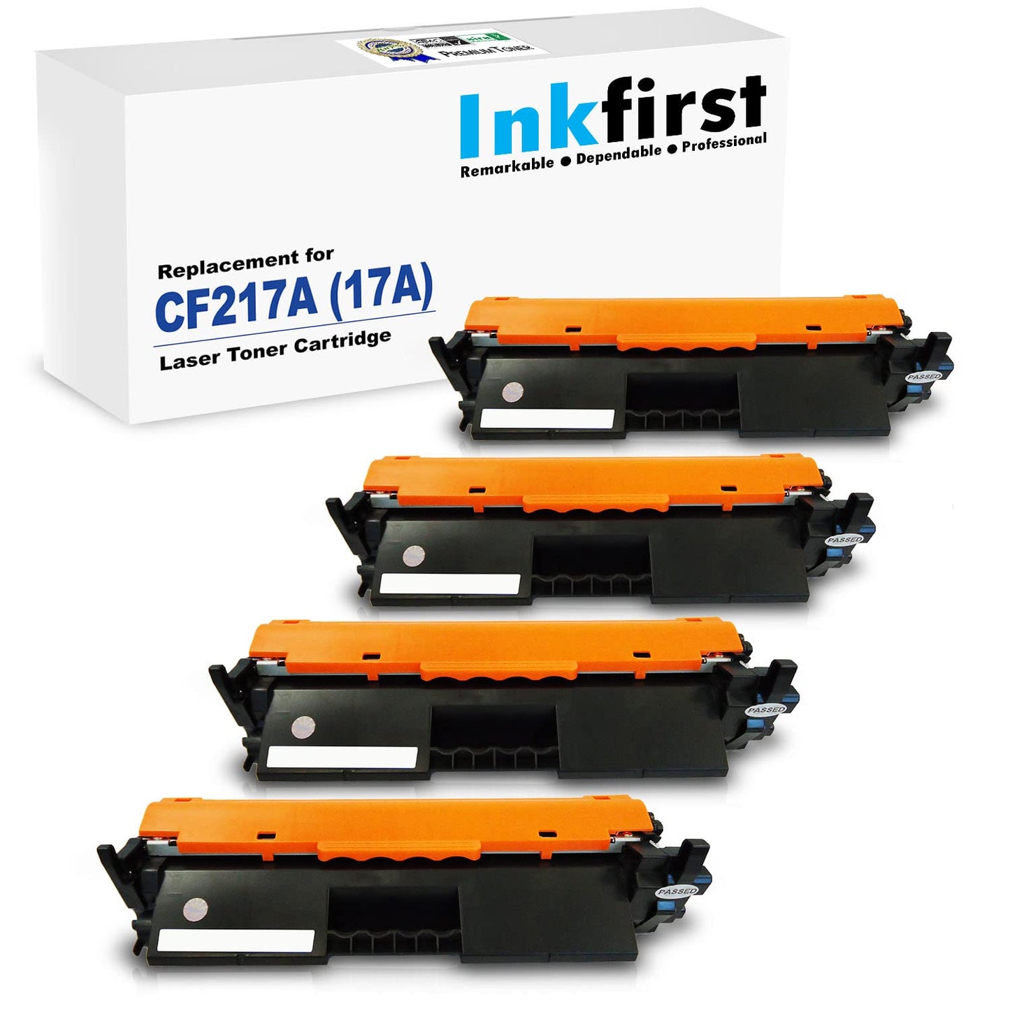 4PK Inkfirst Compatible Toner Cartridges Replacement for HP CF217A 17A [with CHIP] LaserJet Pro MFP M130 M102 M130fw M130nw M102a M102w M130fn M130a