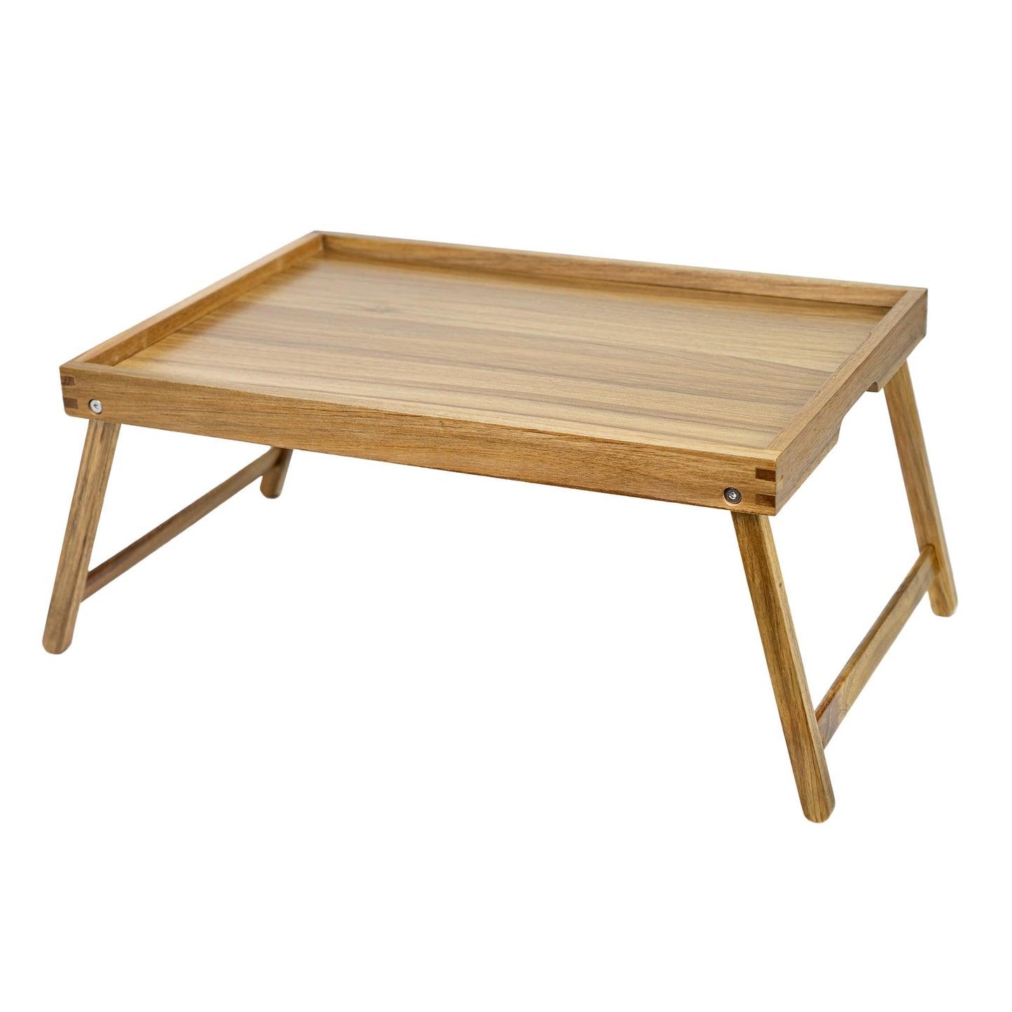 VaeFae Acacia Bed Table Tray, Wooden Breakfast Tray with Folding Legs, Bed Tray for Eating and Laptop, Eating Trays for Bedroom (Extra Large Size)