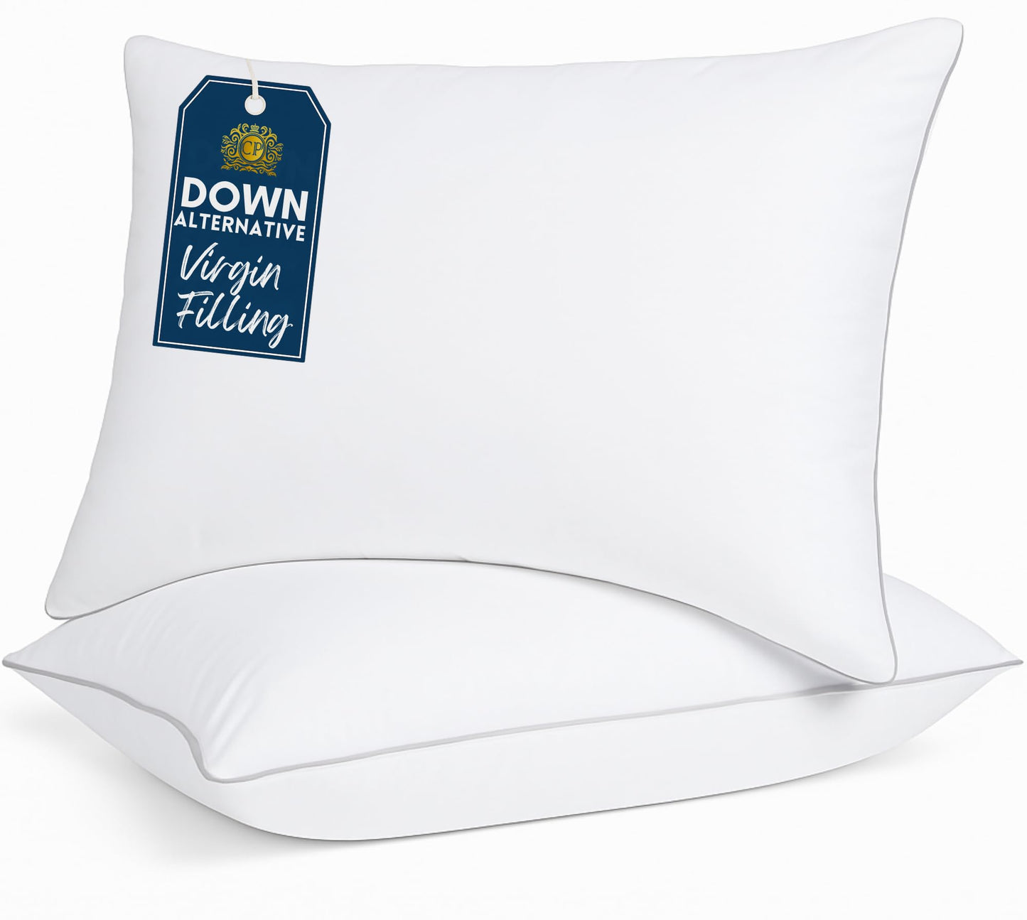 Casa Platino Down Alternative Bed Pillows 2 Pack Queen Size (20x30) - Soft & Supportive Hotel Quality Sleeping Pillows for Side & Back Sleepers