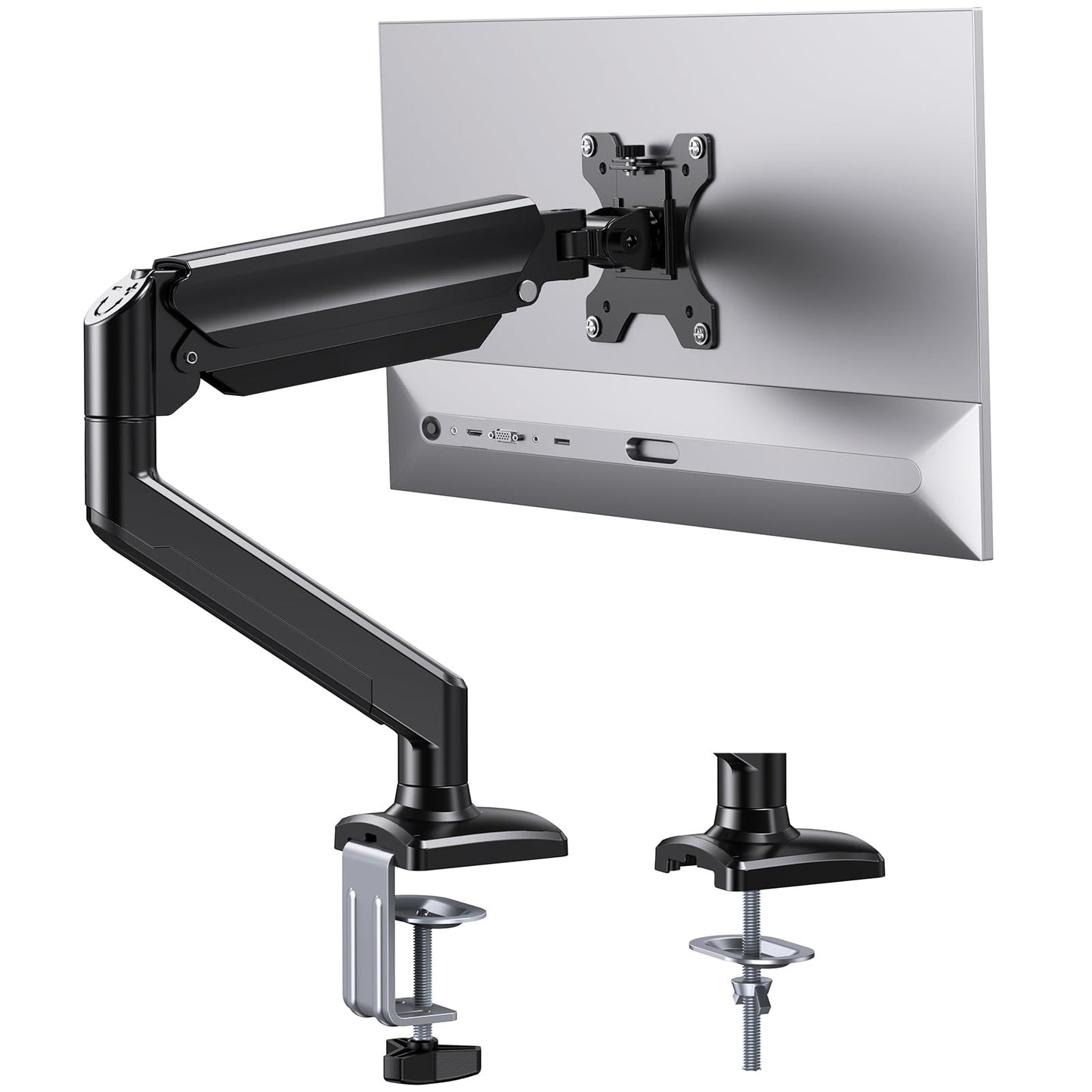 ErGear Single Monitor Arm for 13-36 inch Screens, Adjustable Design Monitor Mount Holds up to 22 lbs, Computer Monitor Stand with VESA Mount, C-Clamp & Grommet Base, Max VESA 100x100mm