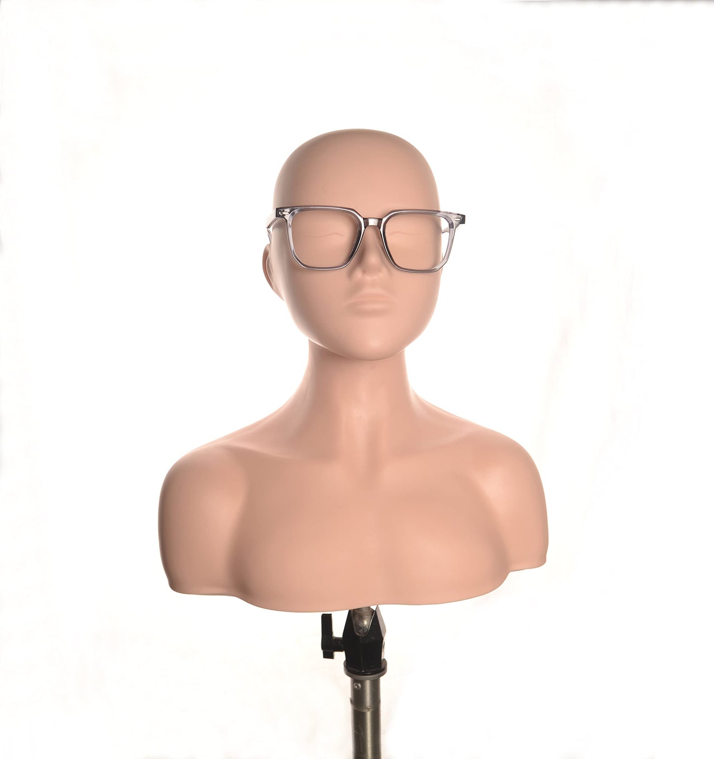 Big Half Body Soft Silicone Cosmetology Esthetics Manikin Mannequin Head with Shoulders Multi Function Massage Practice Head Model Wig Hat Display Facial