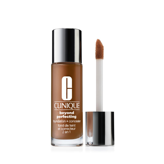 Clinique Beyond Perfecting Liquid Lightweight Full Coverage Foundation + Concealer For Dry Combination to Oily Skin Types, Clove