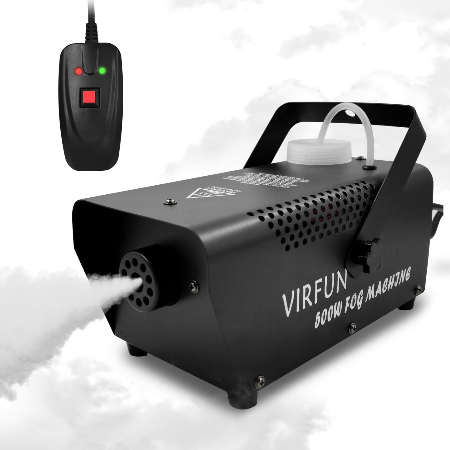 Smoke Machine, VIRFUN Fog Machine with Wired Remote Control and Auto Mode, Perfect for Halloween, Party, Outdoor and Stage Effect, 500W and 500ml Tank
