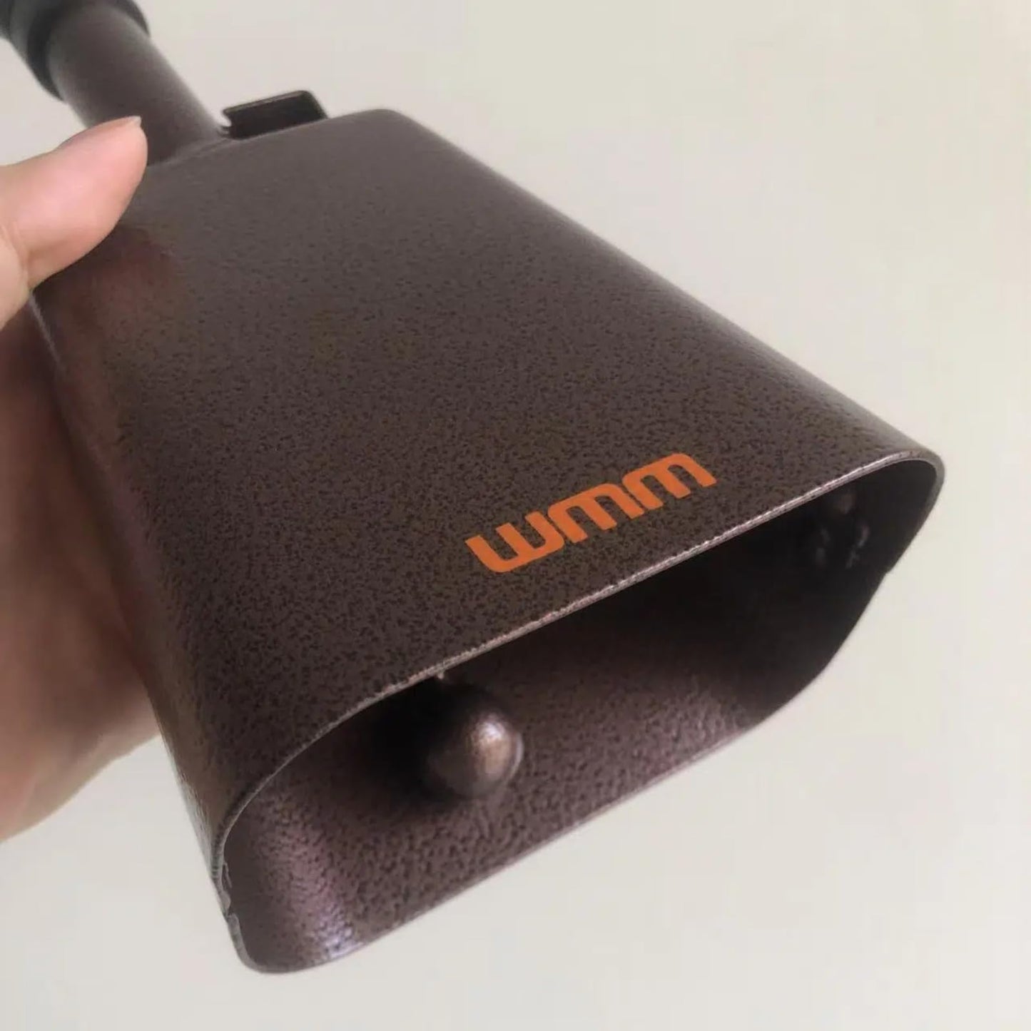 12 Inch Cowbell Noise Maker Steel Cow Bell with Handle Cheering Bell for Sports Events Large Solid Bells and Chimes Percussion Musical Instruments Call Bell Alarm (Copper) 2 Pack