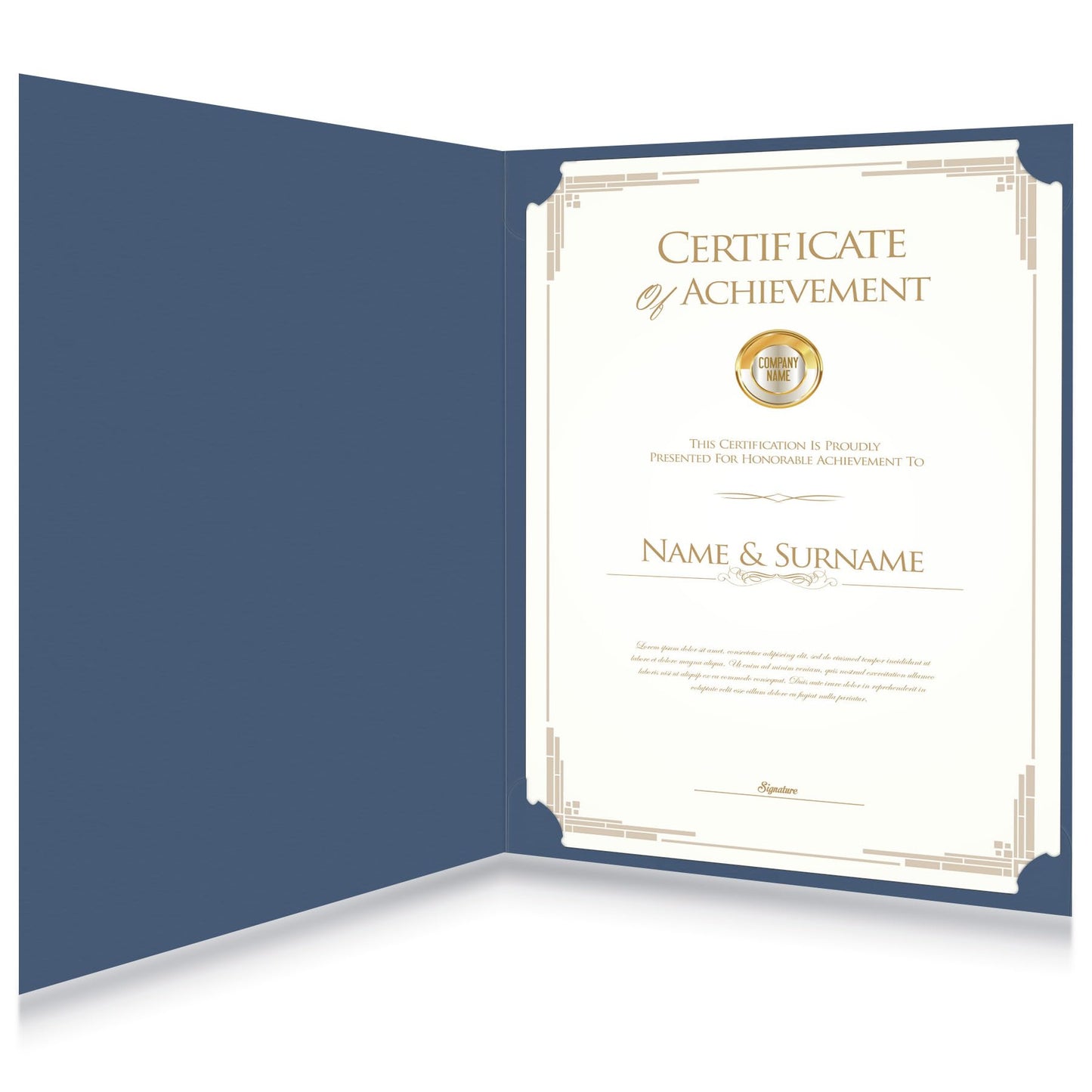 HAUTOCO 50 Pack Certificate Holders, Navy Blue Diploma Holders, Document Award Covers Certificate Folders with Gold Foil Border for 8.5x11 Letter Size