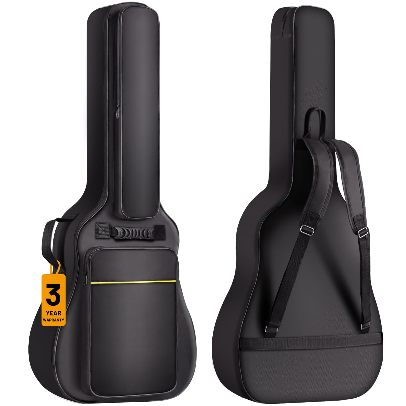 CAHAYA Acoustic Guitar Case Soft - Water-Resistant Guitar Bag with Large Top Pocket Back Hanger Loop 0.5 Inch Thick Padding Guitar Gig Bag for 39/40/41 in CY0177