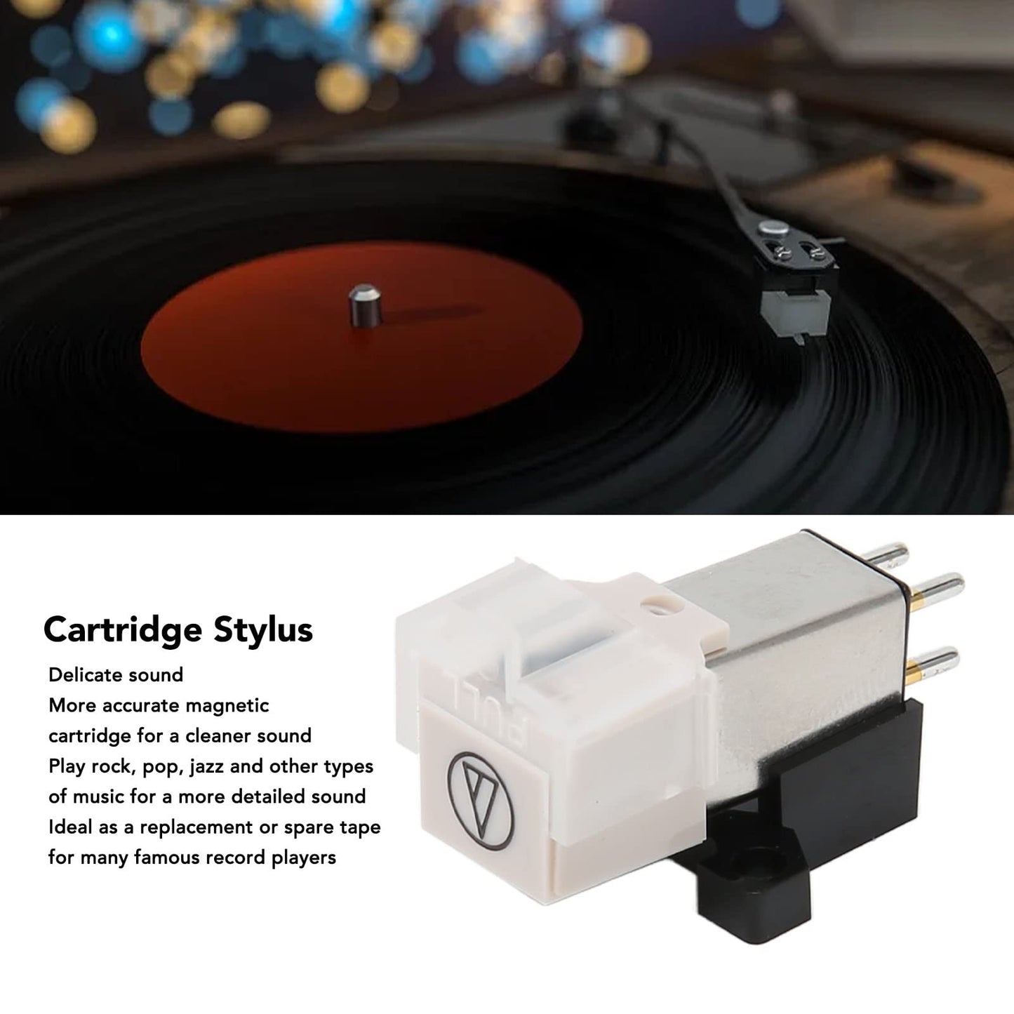 Replacement Turntable Stylus, Moving Magnet Turntable Cartridge, Magnetic Cartridge Stylus for Record Player at 3600L