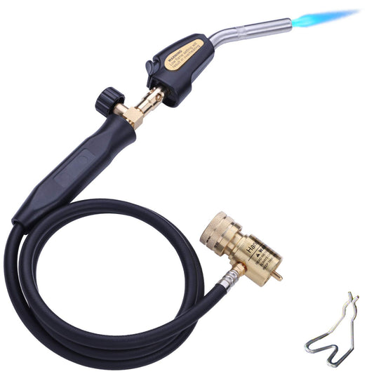 Propane Torch Hand Hose, Mapp Gas Torch,Welding Torch,Hose Length 1.5M/60 Maximum Operating Temperature 1900℃/3600℉-with Hook
