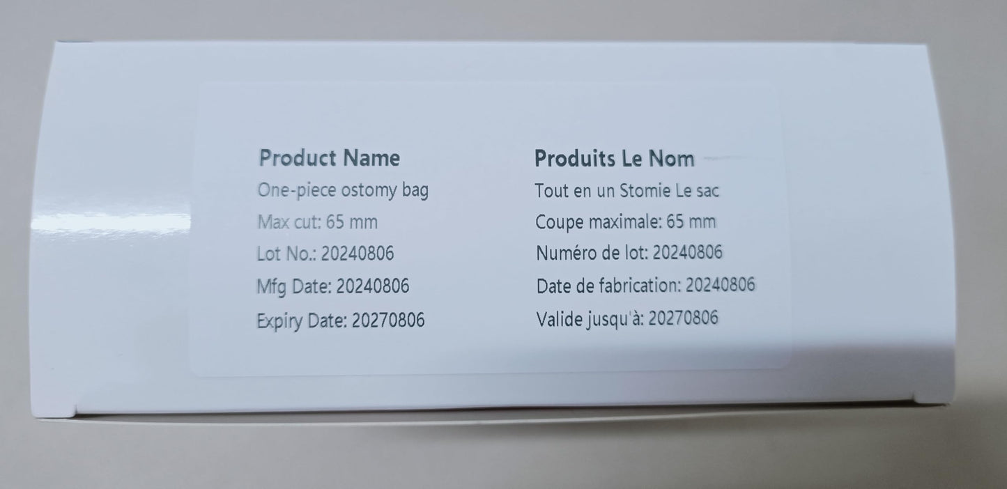 20PCS Colostomy Bag,Colostomy Supply, One Piece Drainable Ostomy Bag for Colostomy Ileostomy Stoma Care (Cut-to-Fit)