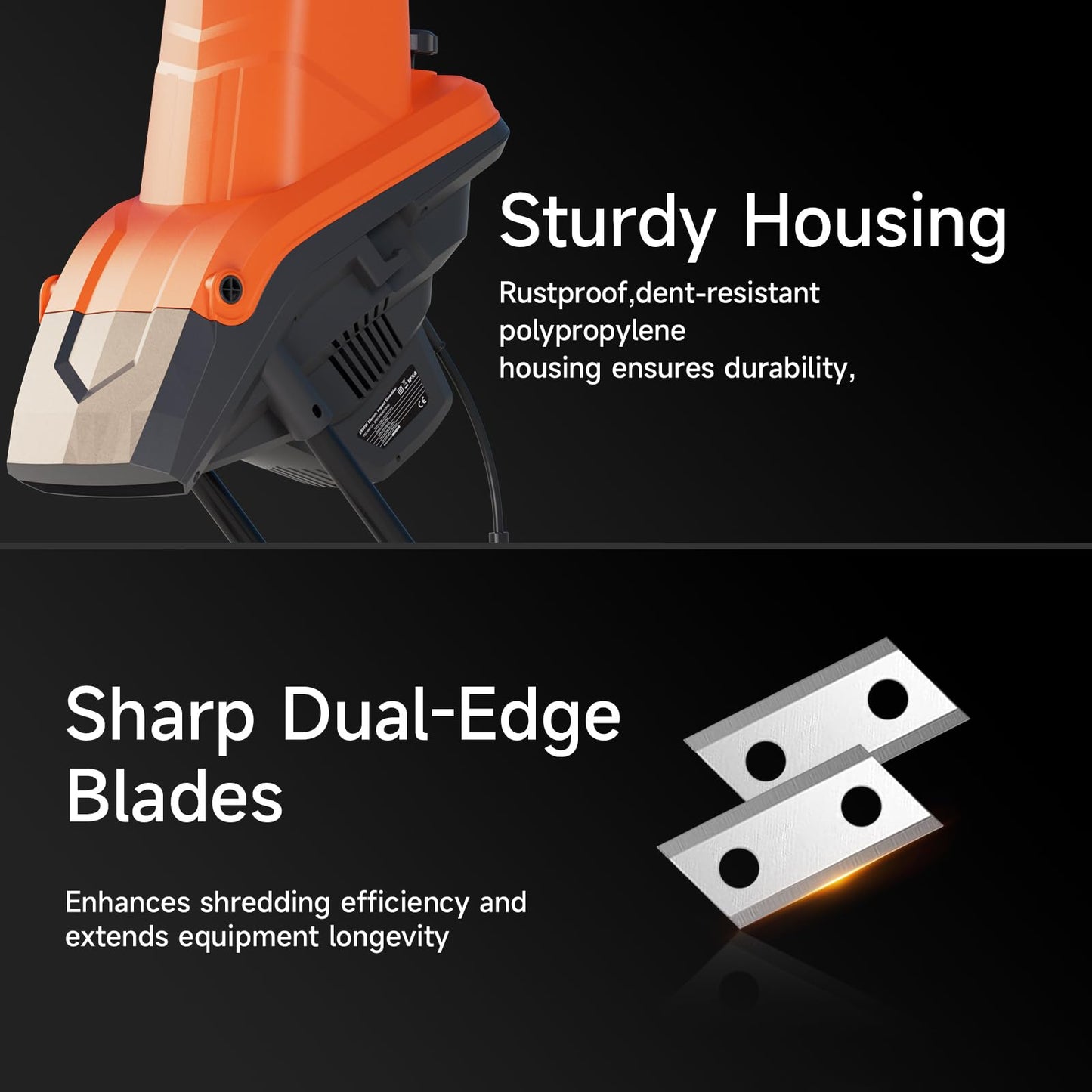 AIVOLT Wood Chipper Shredder Mulcher, 1800W Electric Wood Chipper with Collection Bag, 45mm Cutting Diameter for Mulching, Composting, Yard Cleanup, Lawn Care