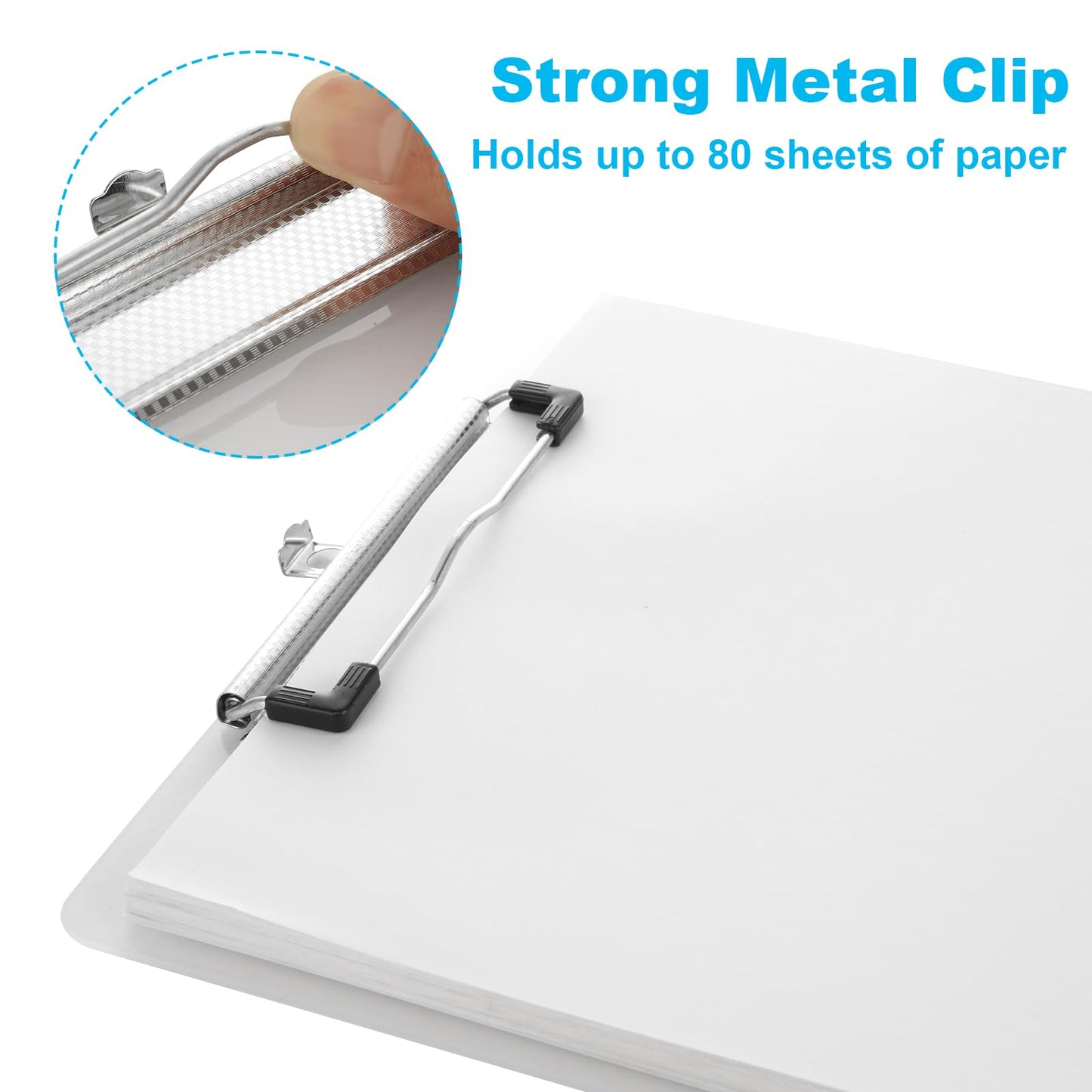 EATHEATY 12 Pack Plastic Clipboards 12.6 x 9 inch Transparent Hardboard Office Whiteboard Clipboard with Low Profile Metal Clip, Memo Clipboards for Classroom Office School Supplies