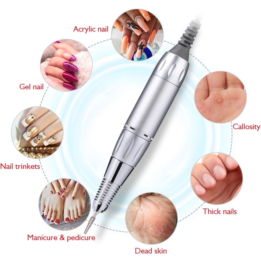 AZ GOGO Handpiece for TP283 Nail Drill Machine Part, 30000 rpm Portable Electric Nail Drill Machine for Acrylic Nails (Need Portable Charger)