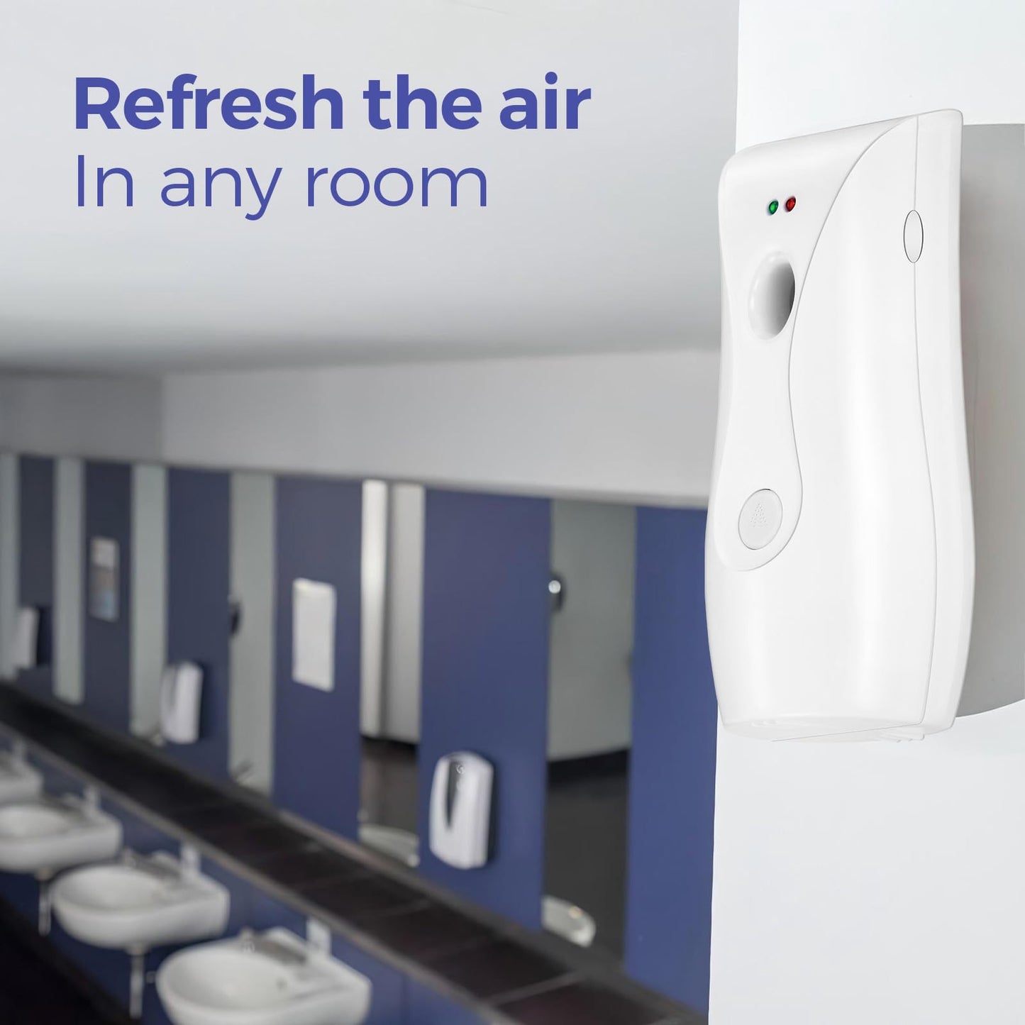 Stardrix Automatic Air Freshener Dispensers (2-Pack), Aerosol Spray Machines, Wall Mounted or Freestanding, Adjustable Timer for Scent Release in Bathroom, Office, Commercial & Home – White