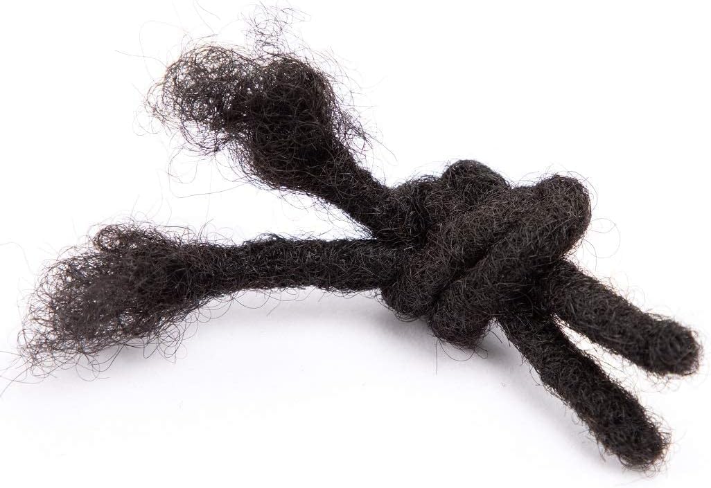 Alaleibaby 0.6cm Thickness 6 Inch 60Strands Real Human Hair Dreadlock Extensions for Man/Women Full Head Handmade Permanent loc Extensions Bundles Can Be Dyed Bleached Curled and Twisted