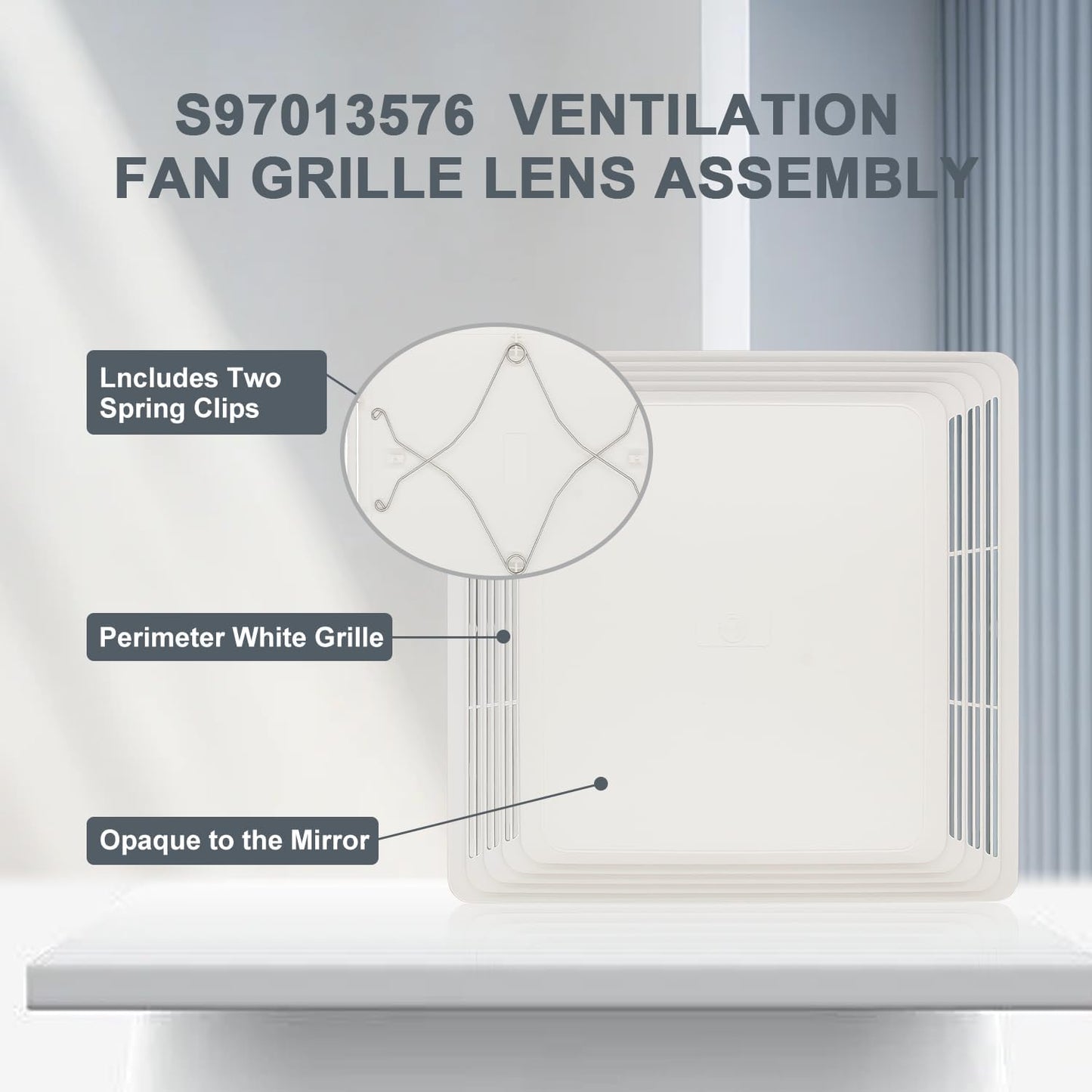 S97013576 Replacement Bathroom Fan Cover Grille for Broan NuTone Models 2684F, 576, 676, 684, 684NT ABS Exhaust Fan Cover Bathroom Vent Covers