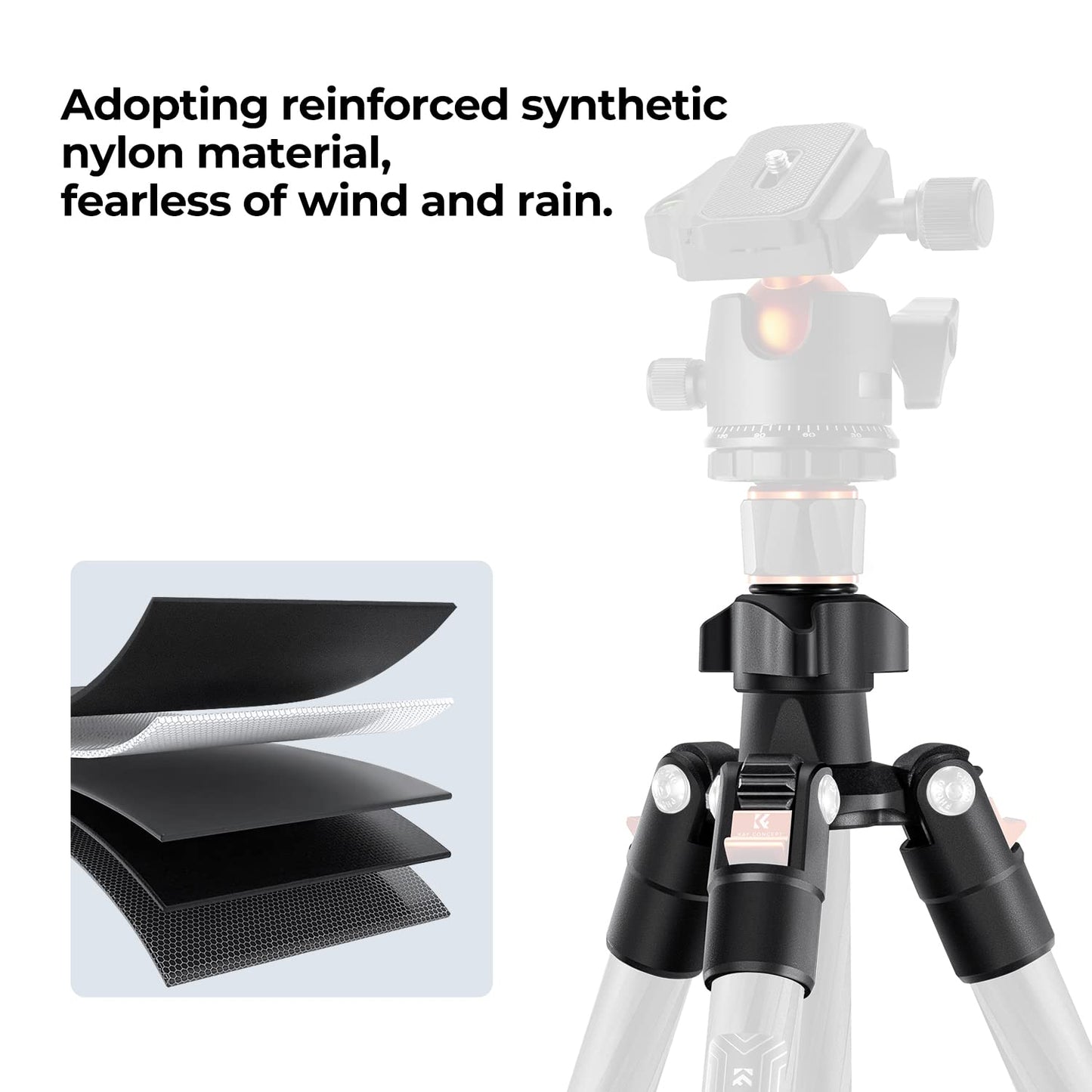 K&F CONCEPT 64 inch/163cm Carbon Fiber Camera Tripod,Lightweight Travel Tripod with 36mm Metal Ball Head Load Capacity 8kg/17.6lbs,Quick Release Plate,for DSLR Cameras Indoor Outdoor Use K254C2+BH-36L