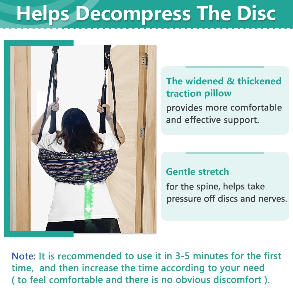 Spine Decompression Back Traction Device Spine Stretcher Back Stretcher for Lower Back Pain Relief Spinal Decompression Back Stretching Device Door Traction Pillow for Joint Stretching