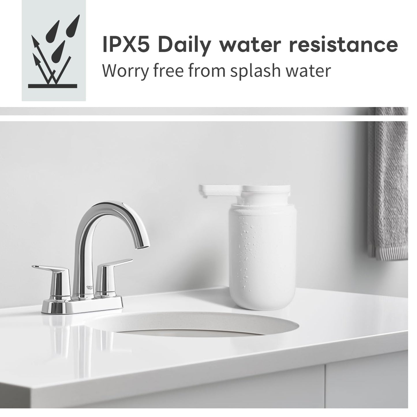 Automatic Foaming Soap Dispenser, Rechargeable Touchless Foam Hand Soap Dispenser for Bathroom, Soap Pump for Kitchen, Water-Resistant, Xmas Gift 10oz