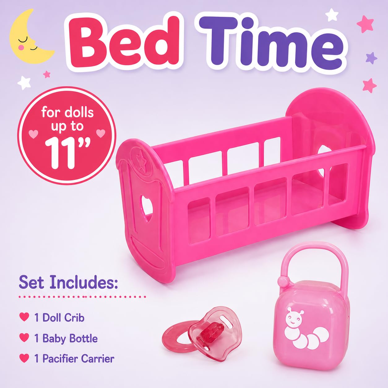 JC Toys Deluxe Doll Accessory Bundle | High Chair, Crib, Bath and Extra Accessories for Dolls up to 11" | Fits 11" La Baby & Other Similar Sized Dolls