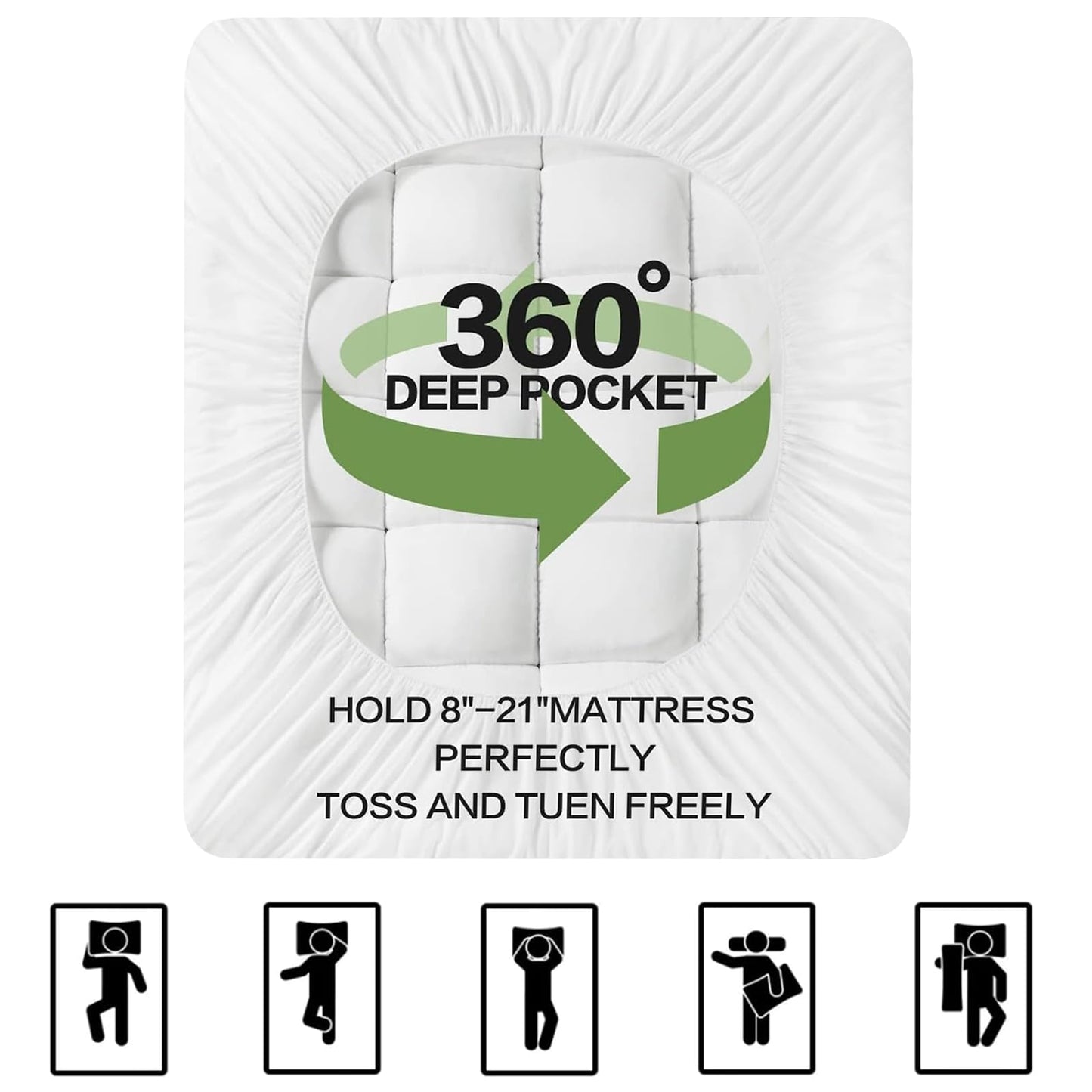 Premium Bamboo Twin Size Mattress Topper for Back Pain, 1200 GSM Quilted Fitted Extra Thick Mattress Pad for Single Bed,Pillow Top Mattress Cover with Deep Pocket Up to 21 Inches（39 * 75inch）