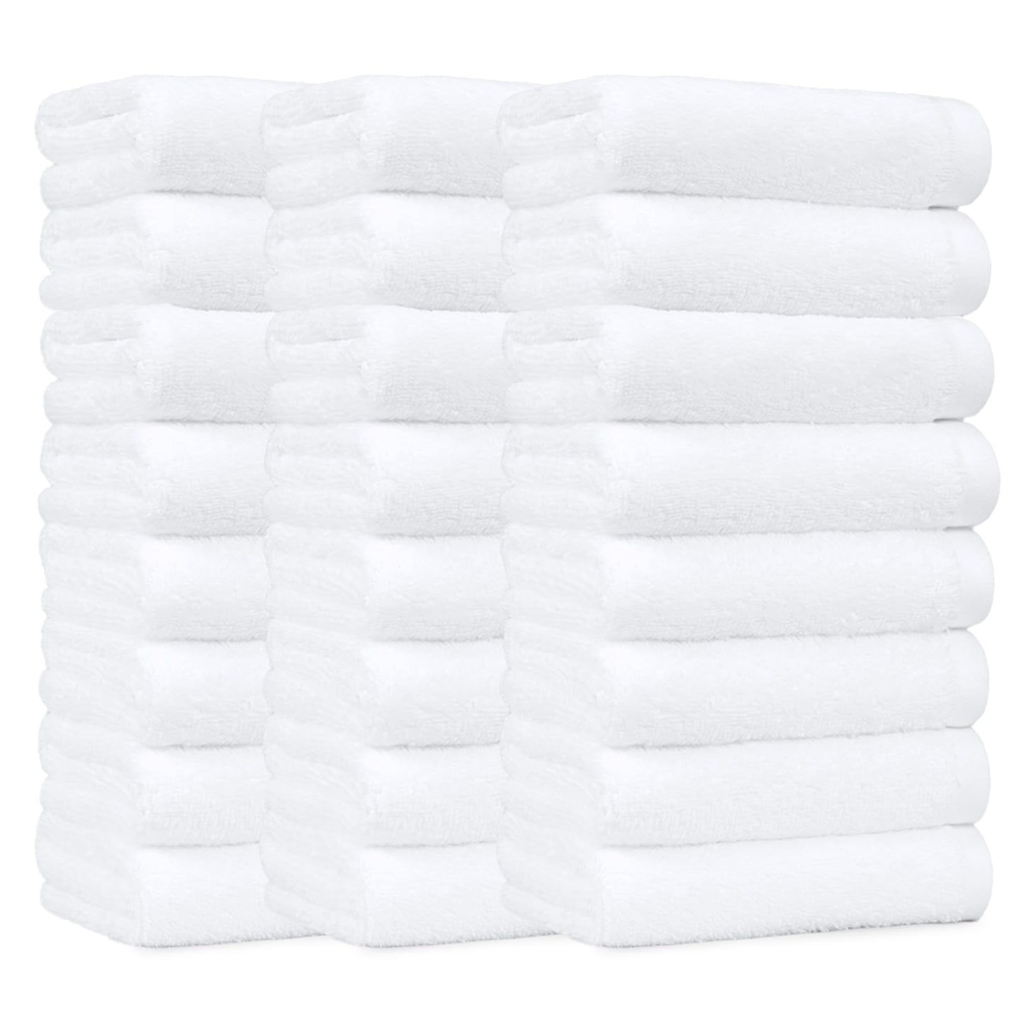 Amazon Basics 100% Cotton hand towel for bathroom - 24 Pack white towels (40.64 x 66.04 cm)