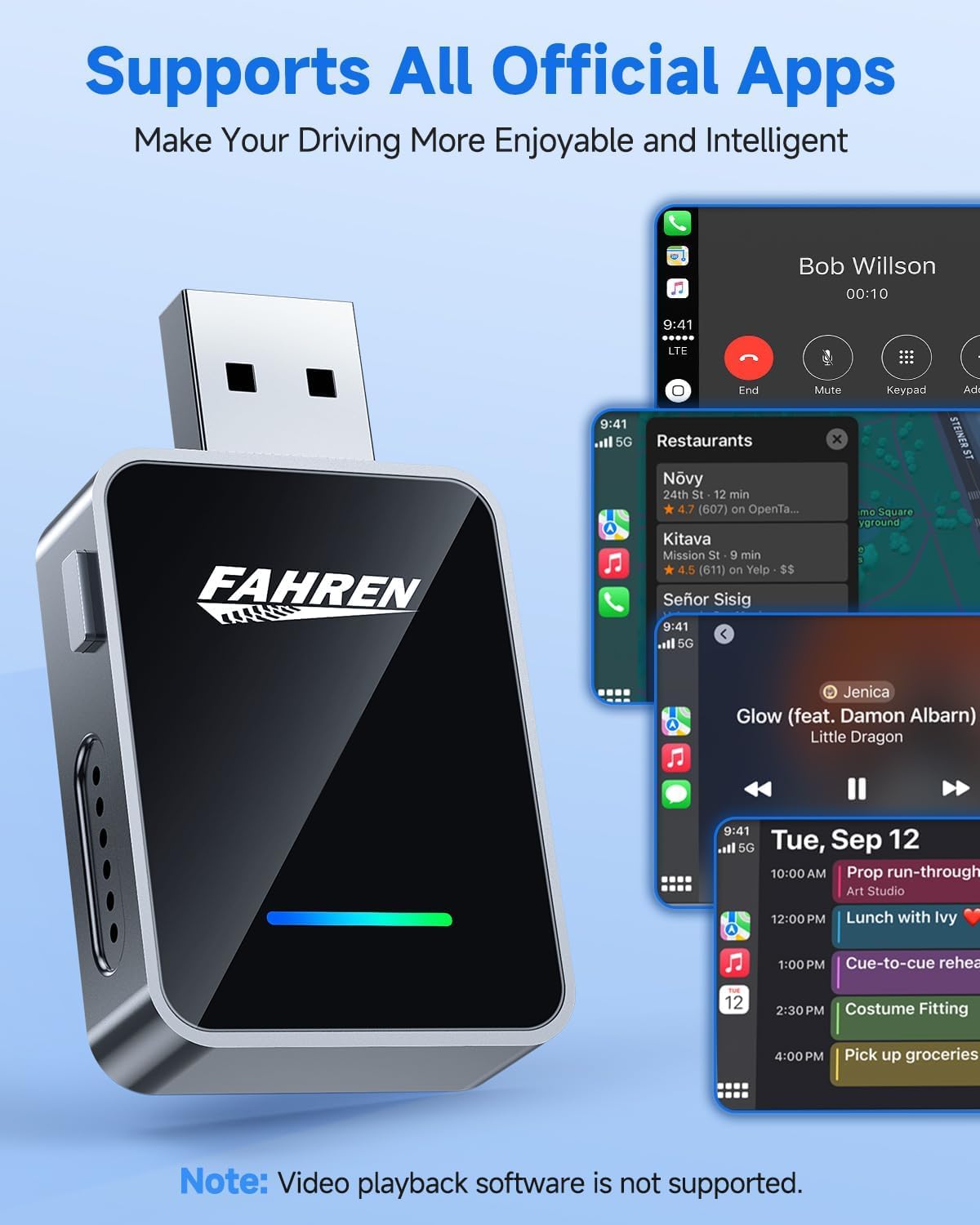FAHREN 𝟐𝟎𝟐𝟔 𝐔𝐩𝐠𝐫𝐚𝐝𝐞𝐝 2-in-1 Wireless CarPlay Adapter & Android Auto Adapter, One-Click Disconnect & Device Switching, Mini Size 3s Auto Reconnect, Stable 5GHz WiFi & Bluetooth, Plug & Play