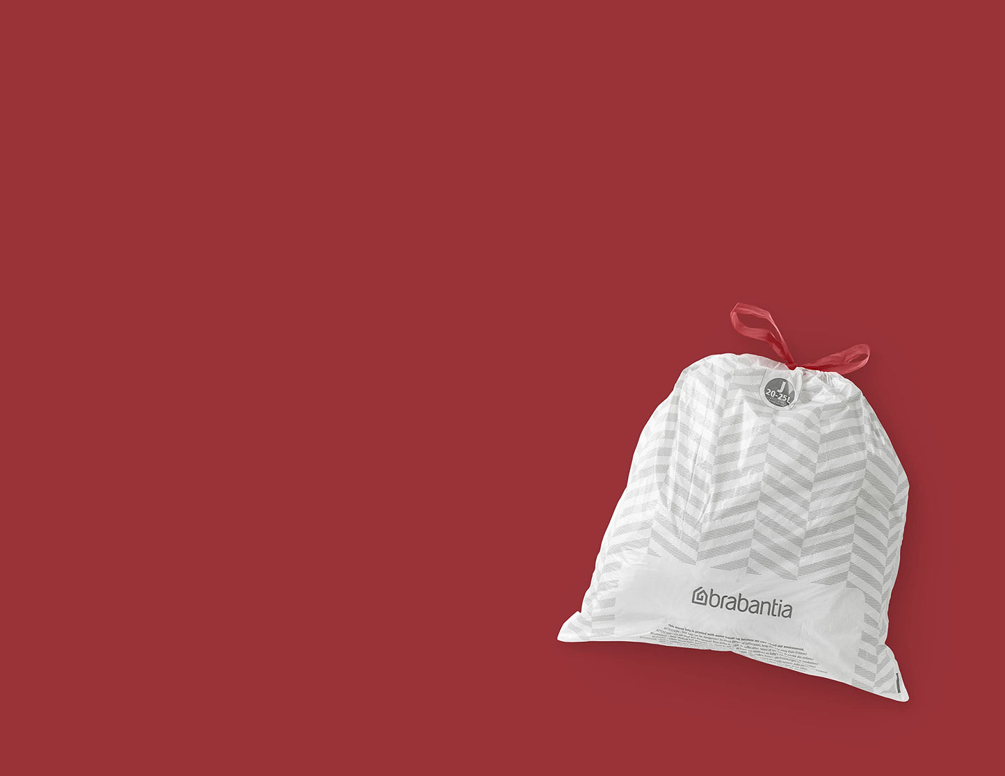 Brabantia PerfectFit Trash Bags (Size J/5.3-6.6 Gal) Thick Plastic Trash Can Liners with Drawstring Handles (120 Bags)