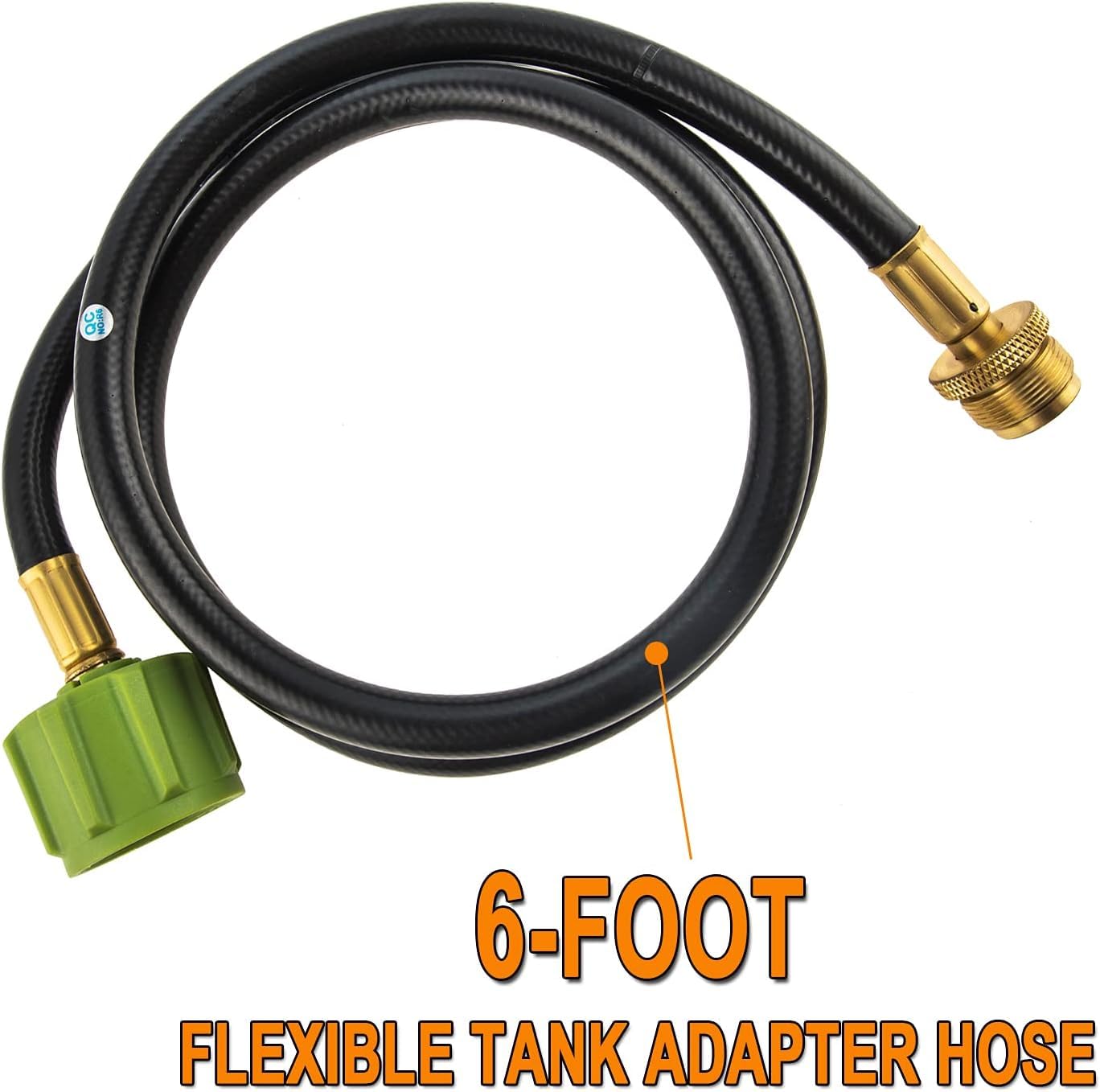 BBQ Future 6-Feet Black Rubber Adapter Hose for Weber Q Series & Go-Anywhere Grills, 1-Pack