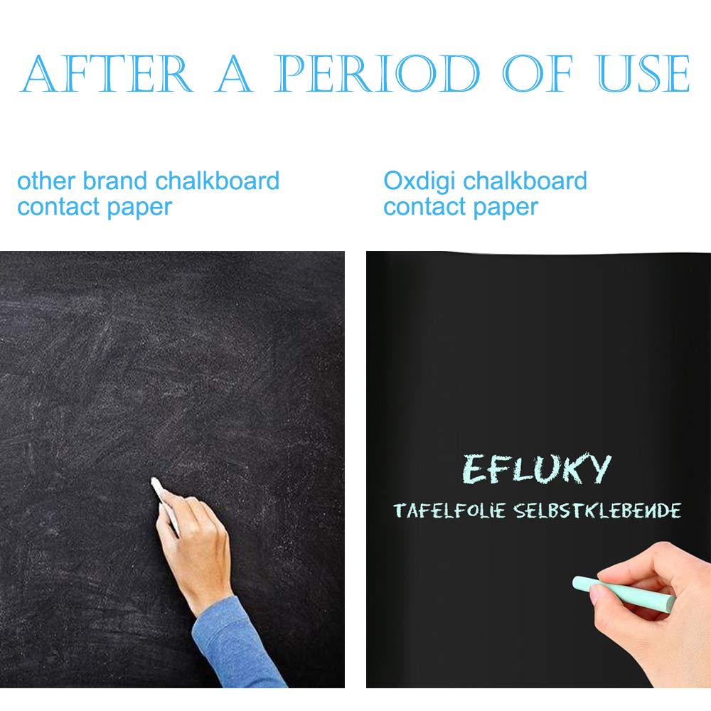 Oxdigi Extra Large Chalkboard Paper 60x500cm Peel & Stick, Removable Blackboard Wall Decal for Kids Room, Easy Self Adhesive, Thick 0.3mm CPP Material