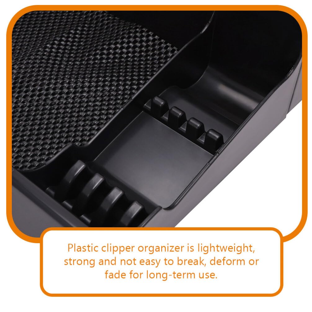 Alipis Barber Clipper Tray, Barber Station Organizer with 3 Notches, Hair Trimmer Holder Case Hair Scissors Storage Box