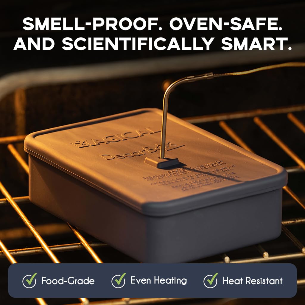 Magical Butter Oven Digital Thermometer with Decarb Box - Decarboxylation Container Heat Resistant - Silicone Oven Baking Accessories