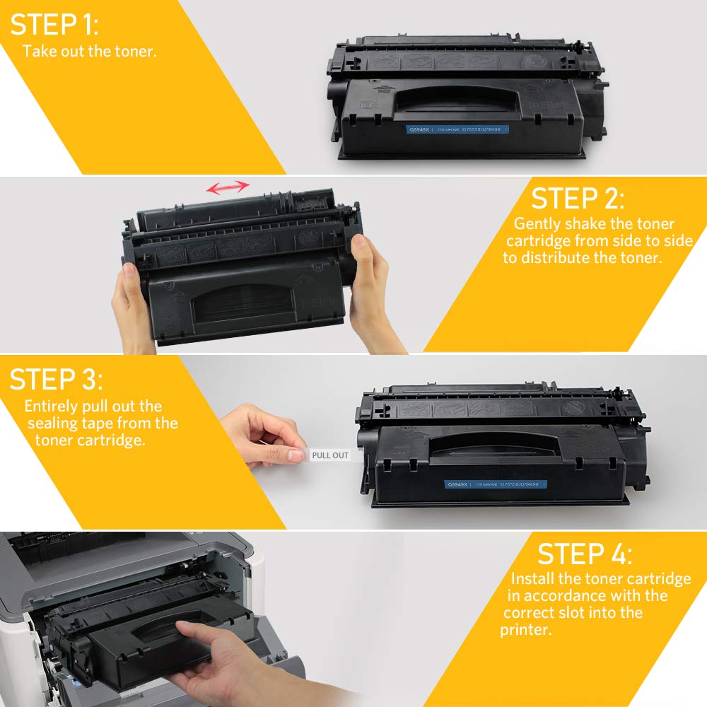 V4INK Compatible Toner Cartridge Replacement for HP 49X Q5949X HP 53X 7553X (Black, 2-Pack), for use in HP Laserjet P2010 P2014 P2015 P2015d P2015dn P2015n P2015x M2727MFP M2727nf MFP Printer