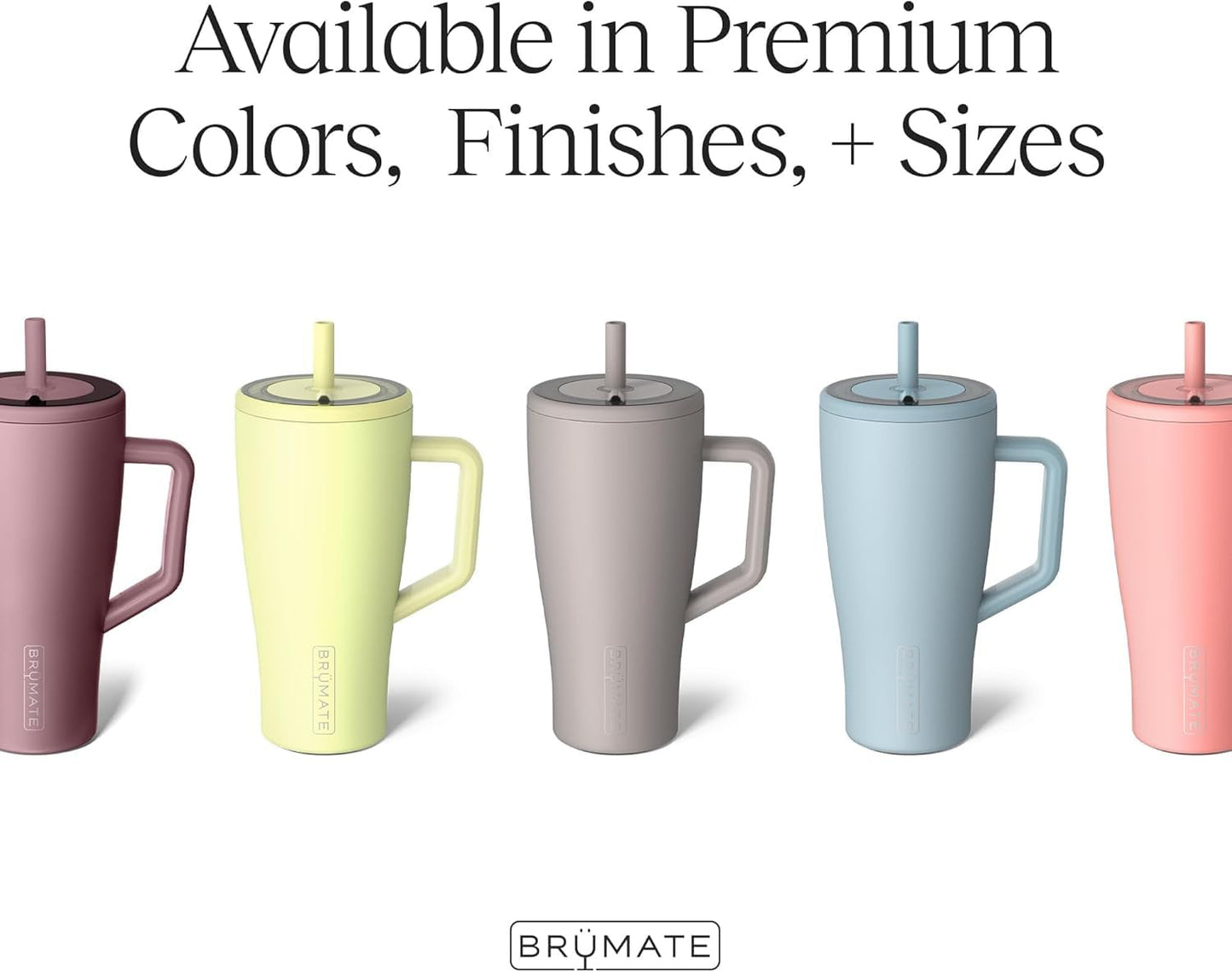 BrüMate Era 40 oz Tumbler with Handle and Straw | 100% Leakproof Insulated Water Bottle Tumbler with Lid and Flexible SoftSip Straw | Made of Stainless Steel | Cup Holder Friendly | 40oz (Lilac Dusk)