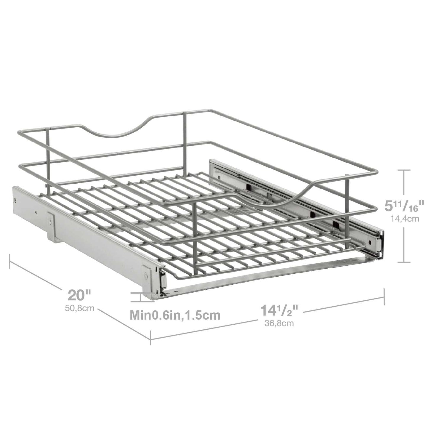 LOVKIT 1 Tier Pull Out Cabinet Organizer,(14½"W x 20" D) Soft Close Slide Out Drawer For Kitchen Base Cabinet, Pull Out Shelf, Roll Out Pantry Organization, 20 Inch Deep