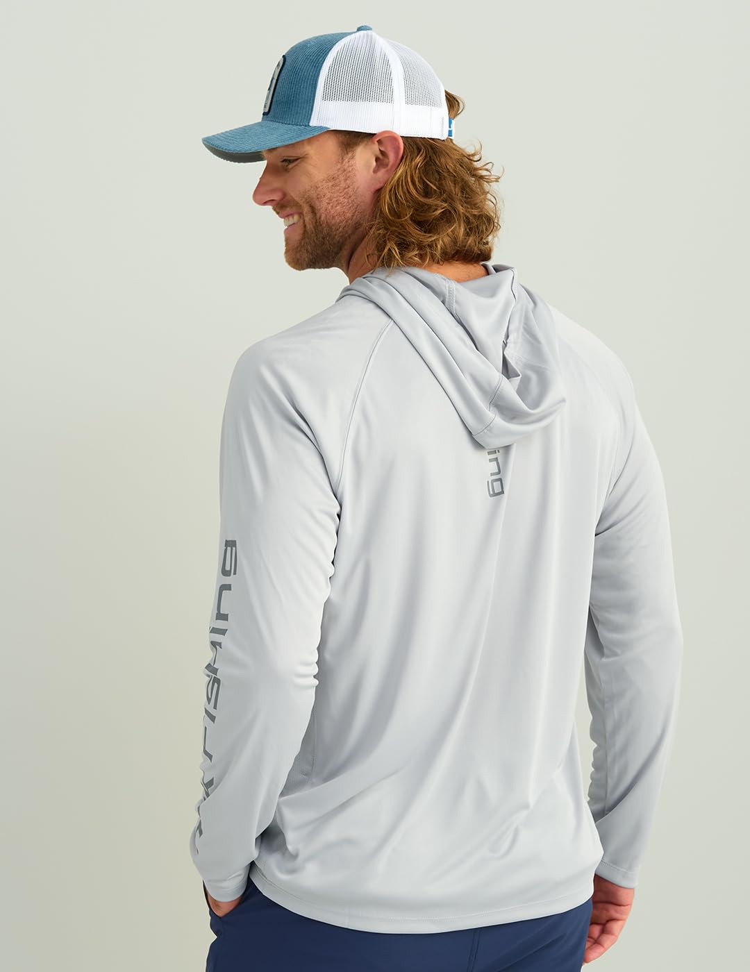 HUK Men's Standard Pursuit Vented Long Sleeve Hoodie, Fishing Shirt with Hood, Harbor Mist, X-Large