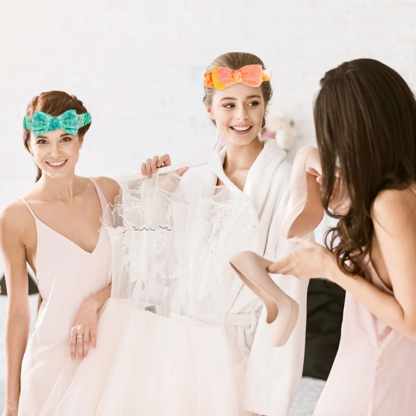 24 Pcs Sleepover Party Favors for Teenager Girl, Spa Headband for Washing Face Bow Makeup Headbands, Plush Sleep Eye Mask for Single Women Spa Pajama Party