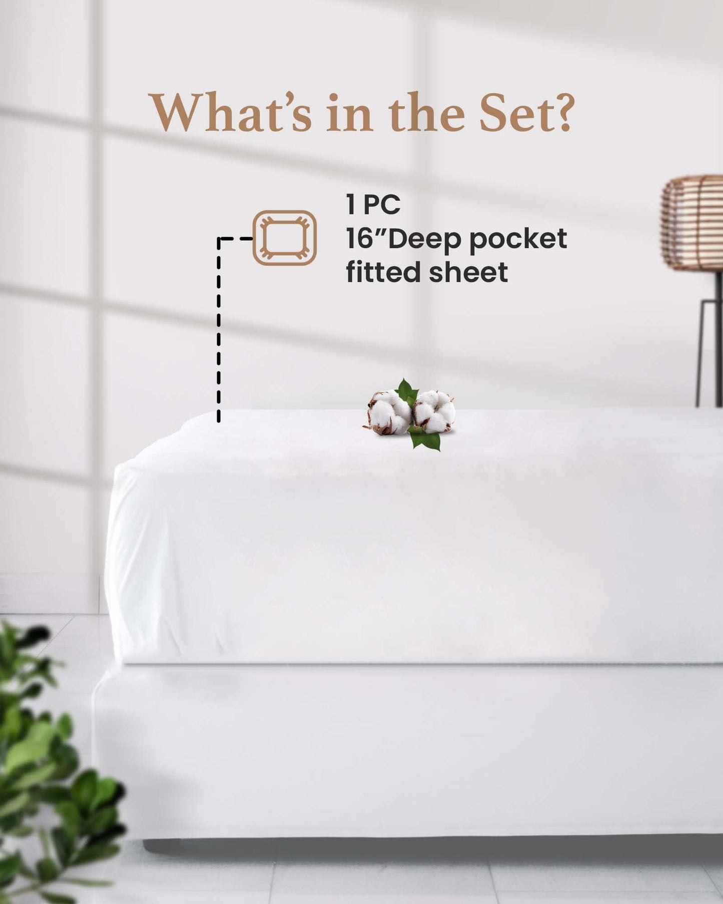 Good Sleep Bedding Queen Fitted Sheet - 100% Egyptian Cotton, 800 TC, 16" Deep Pocket, Sateen Weave - White
