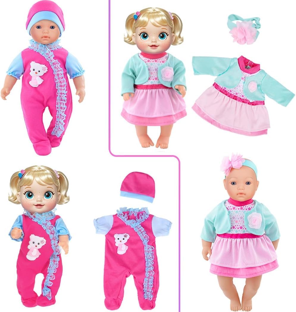 10 Sets Baby Doll Clothes and Accesories for 10 Inch Baby Dolls 12 Inch New Born Baby/Alive Baby Dolls 14 inch Dolls(No Doll